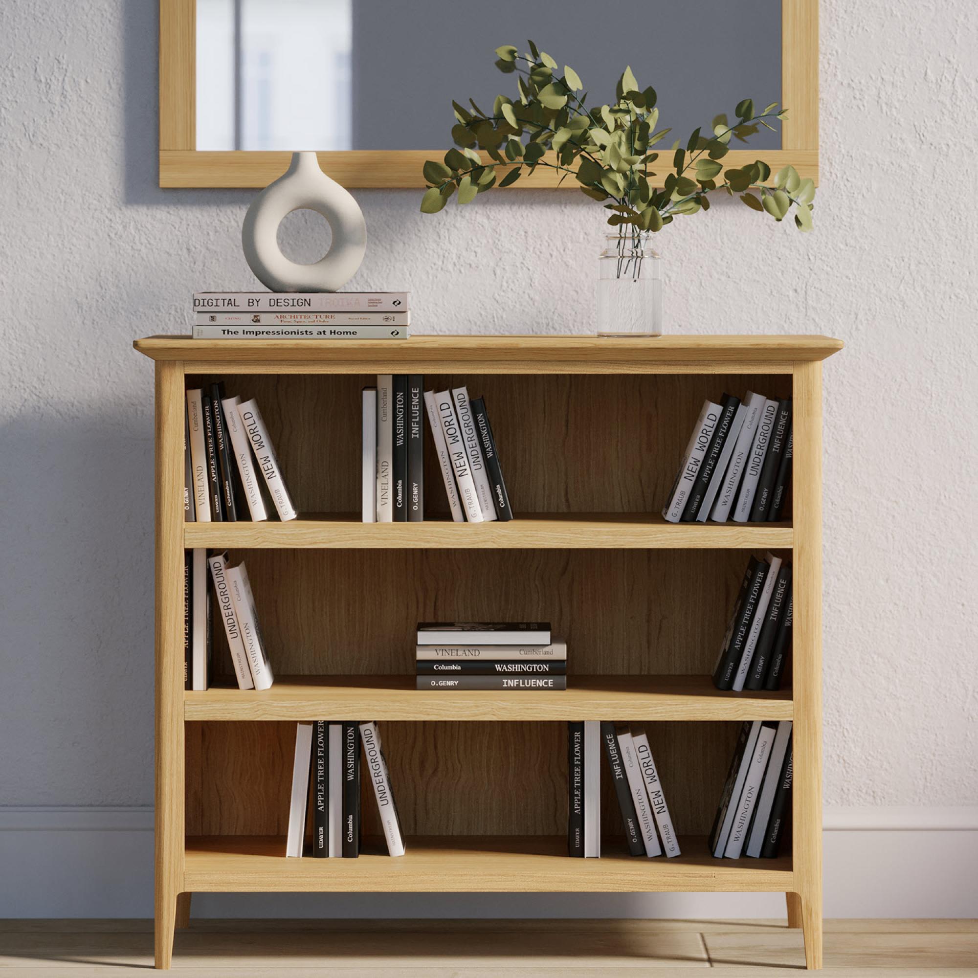 Product photograph of Salvo Oak Small Bookcase from Choice Furniture Superstore.