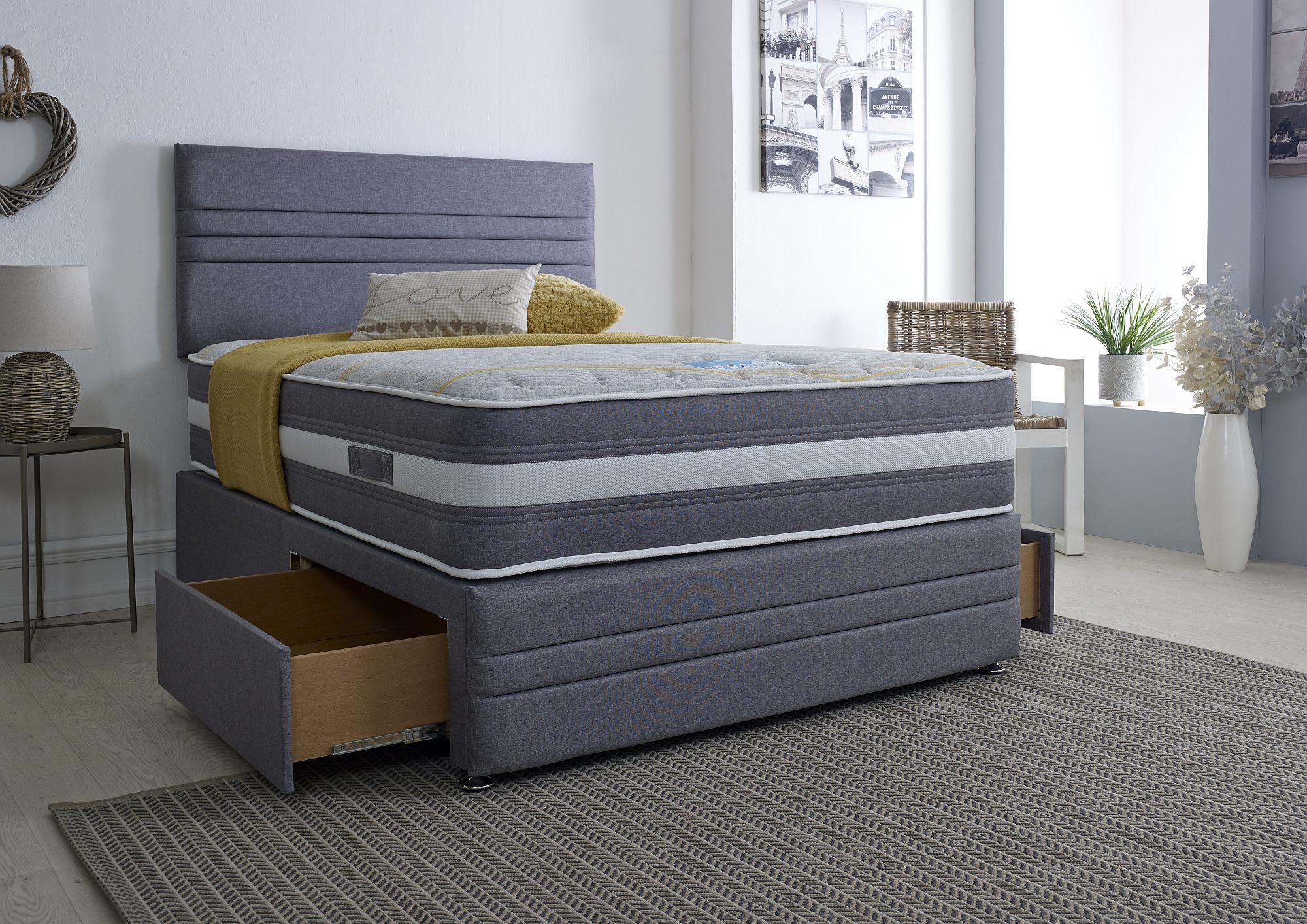 Product photograph of Dura Beds Firm Edge Cloud Lite Splendour 2500 Platform Top Divan Bed from Choice Furniture Superstore.