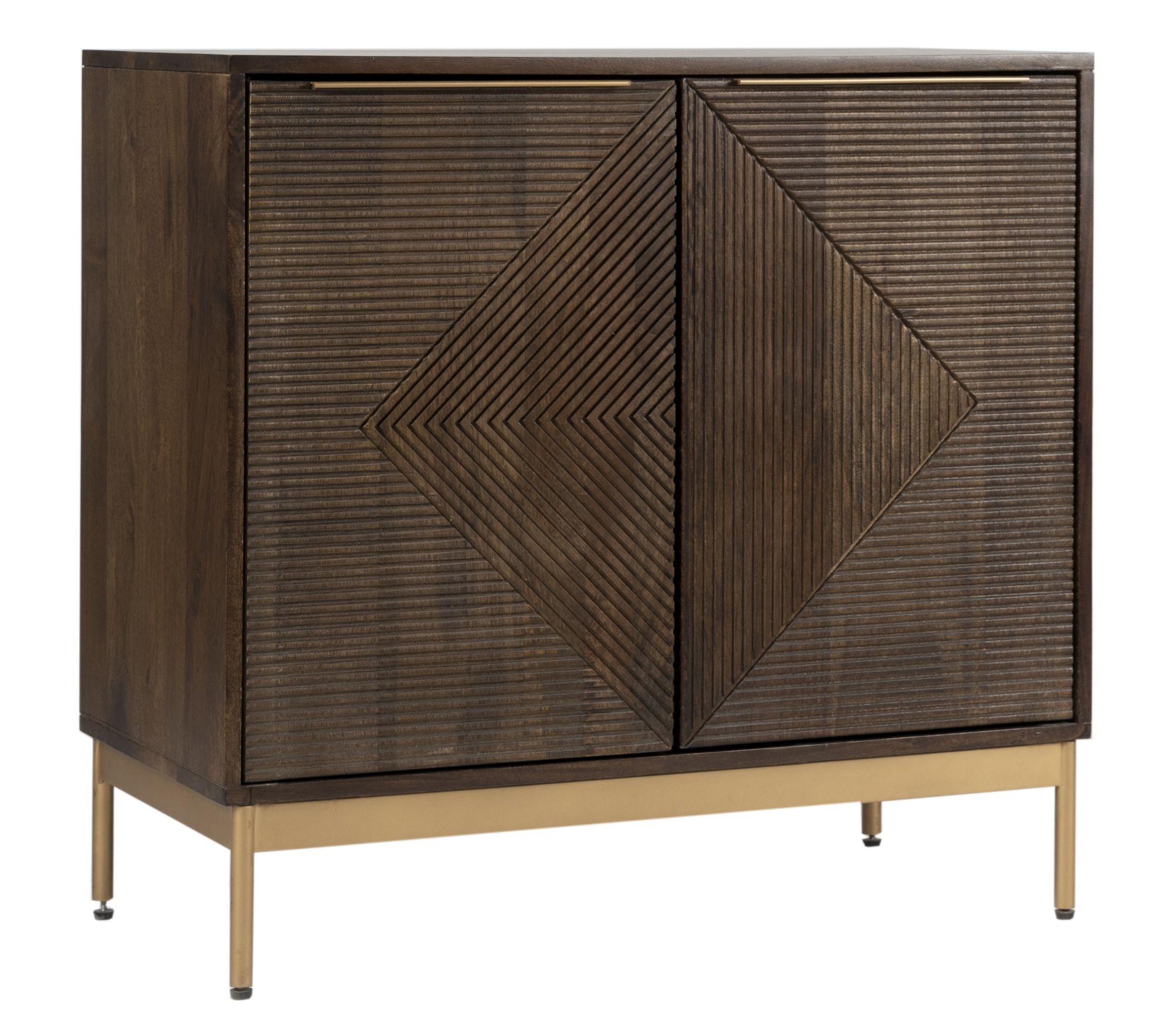 Product photograph of Jaipur Zaine Dark Wood Carving 2 Door Small Sideboard from Choice Furniture Superstore.