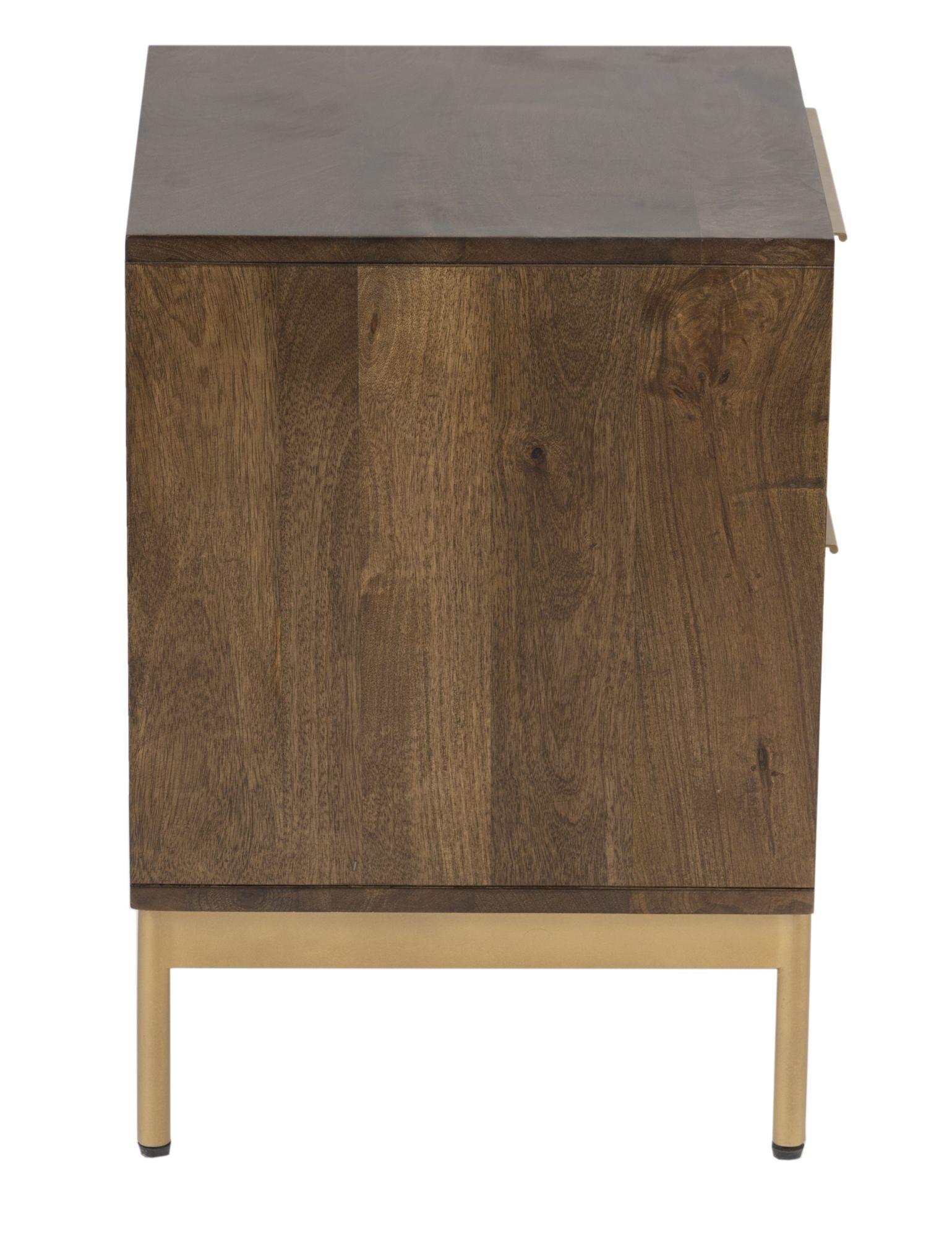 Product photograph of Zaine Walnut 2 Drawer Bedside Cabinet from Choice Furniture Superstore.