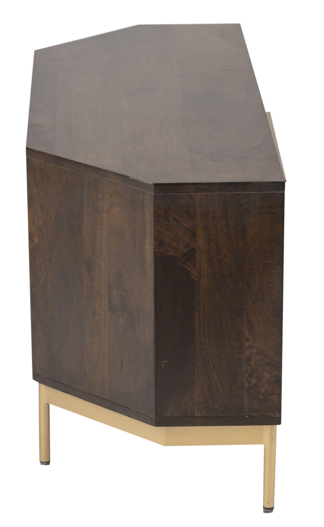 Product photograph of Jaipur Zaine Dark Wood Carving 1 Door Corner Tv Unit from Choice Furniture Superstore.