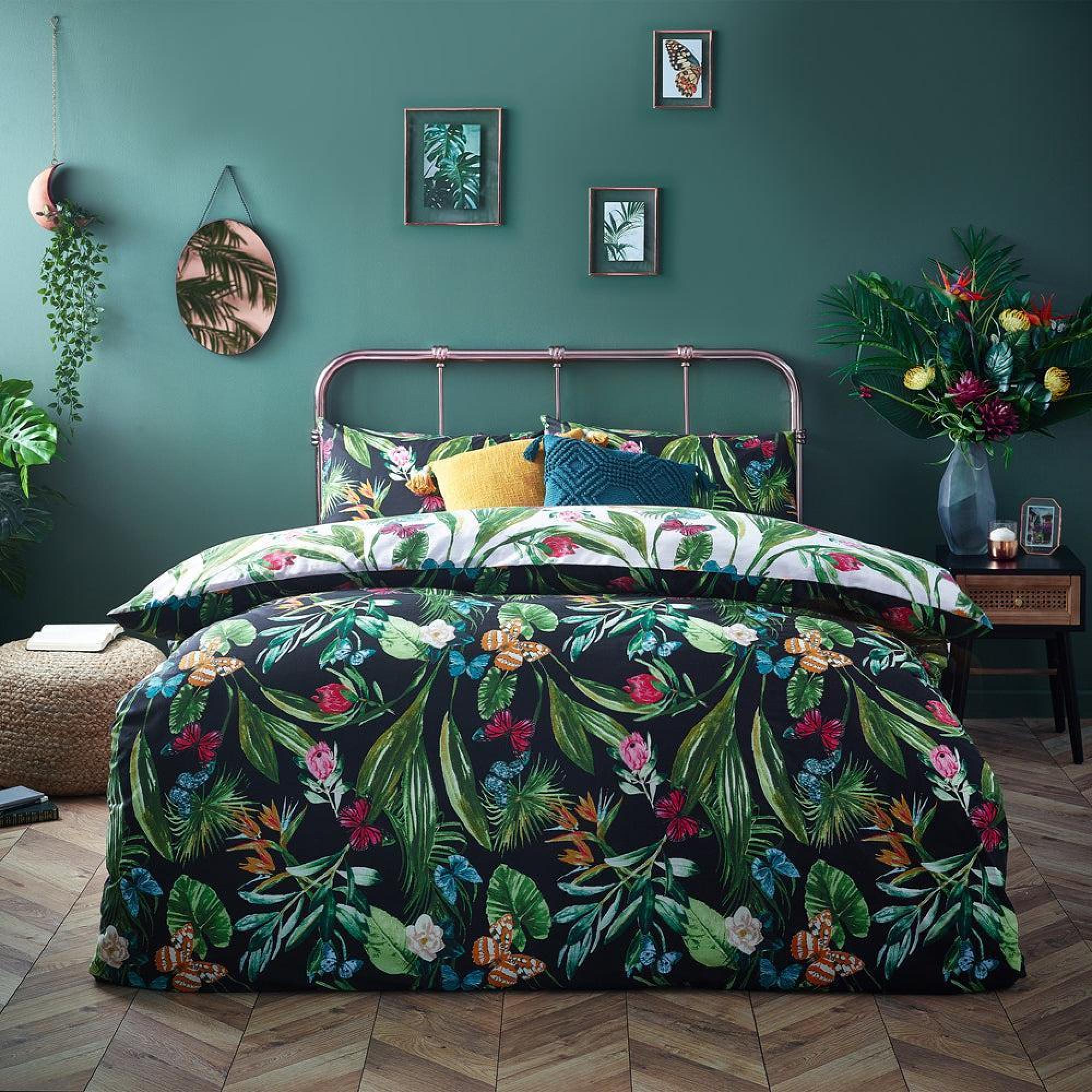 Furn Azura Dark Bloom Floral Duvet Cover Set - CFS UK