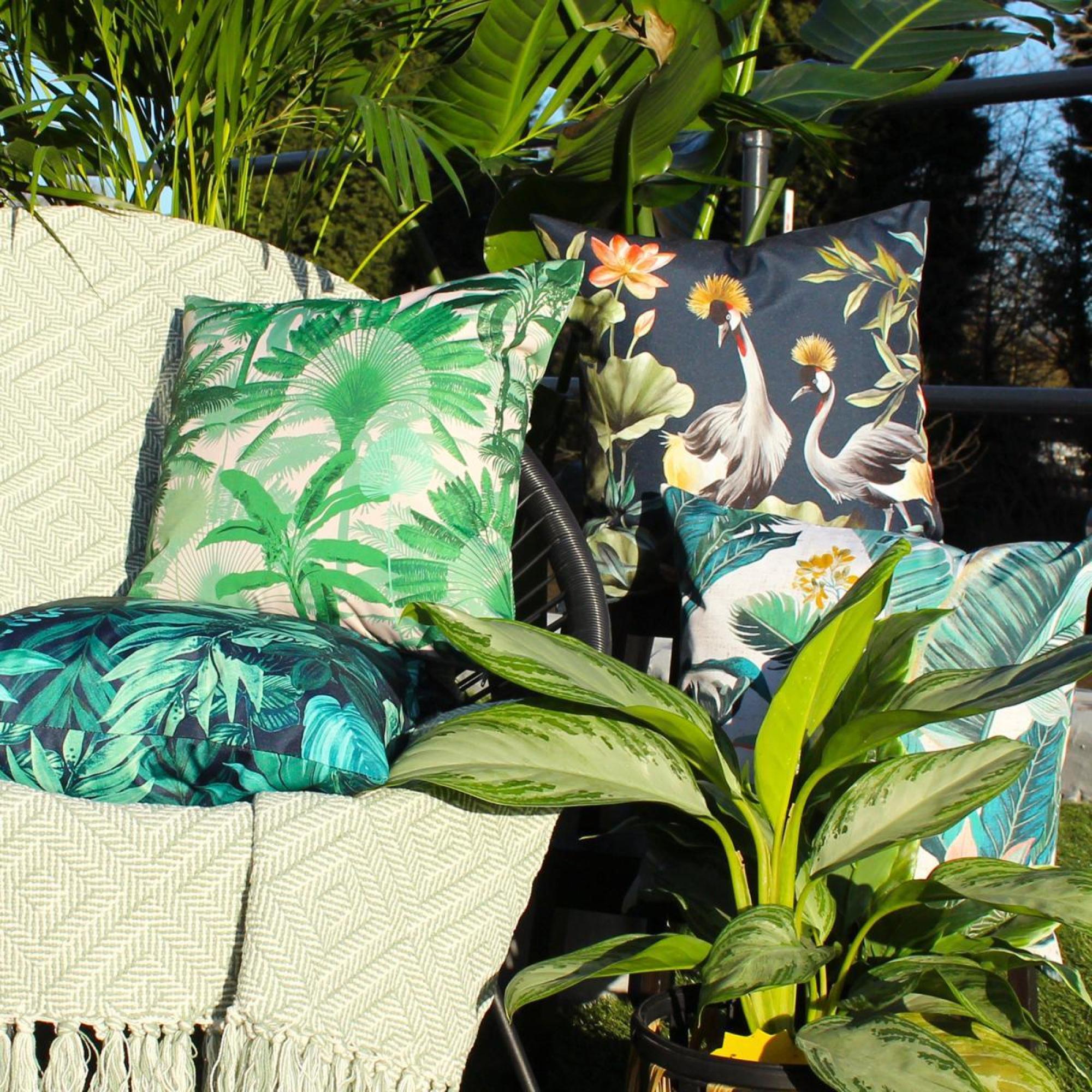 Furn Psychedelic Green Jungle Outdoor Cushion - Cfs Uk