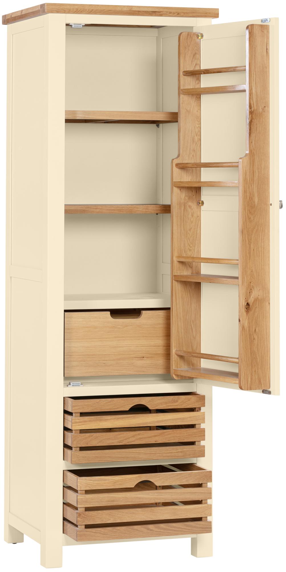Product photograph of Lundy Ivory Painted 1 Door Larder Unit from Choice Furniture Superstore.