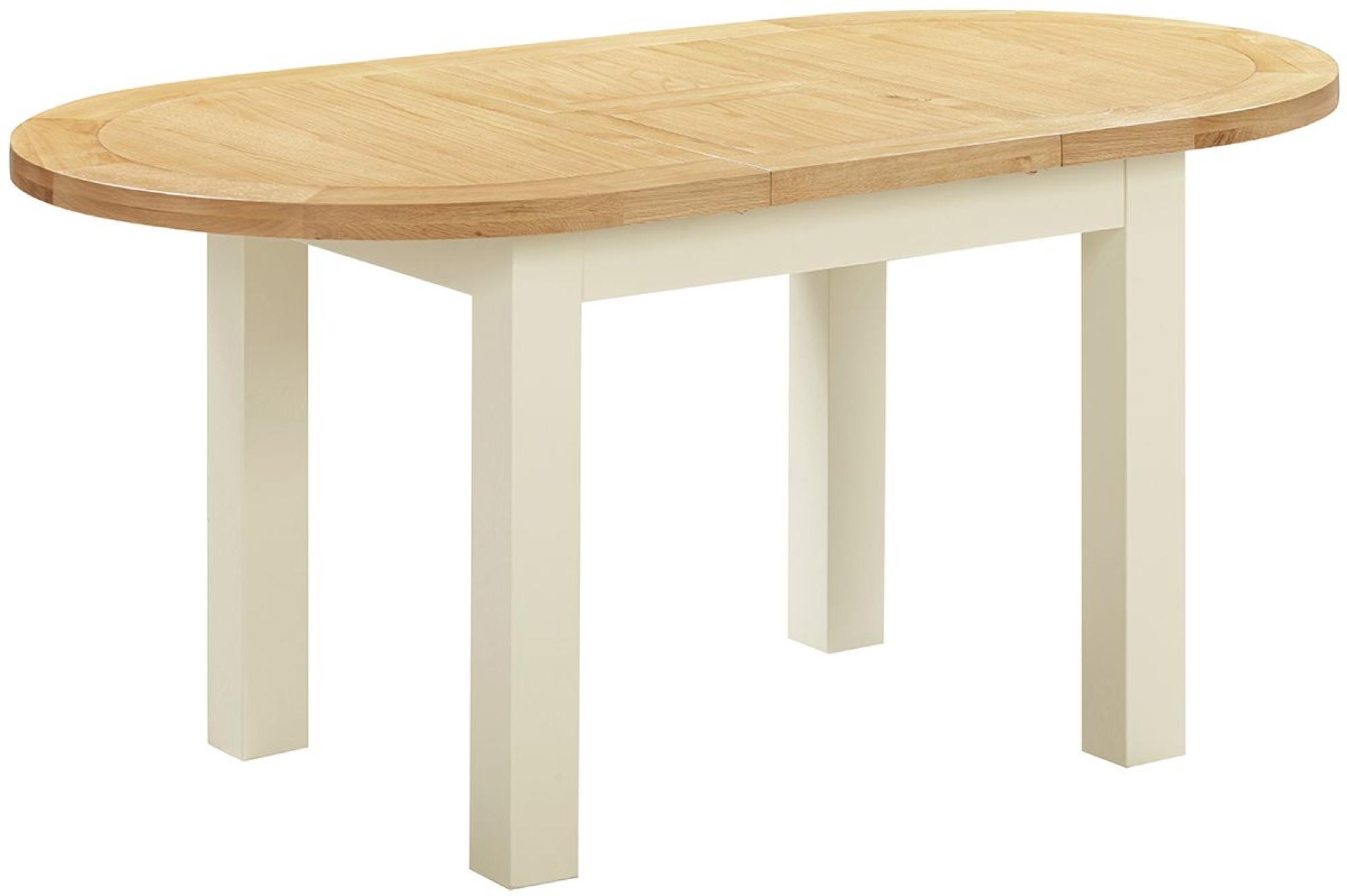 Product photograph of Lundy Ivory Painted 4-6 Seater Oval Extending Dining Table from Choice Furniture Superstore.