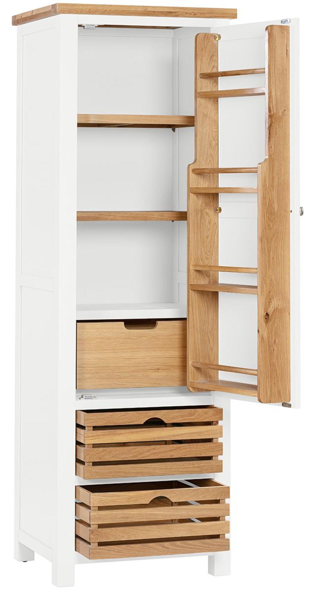 Product photograph of Lundy White Painted 1 Door Larder Unit from Choice Furniture Superstore.