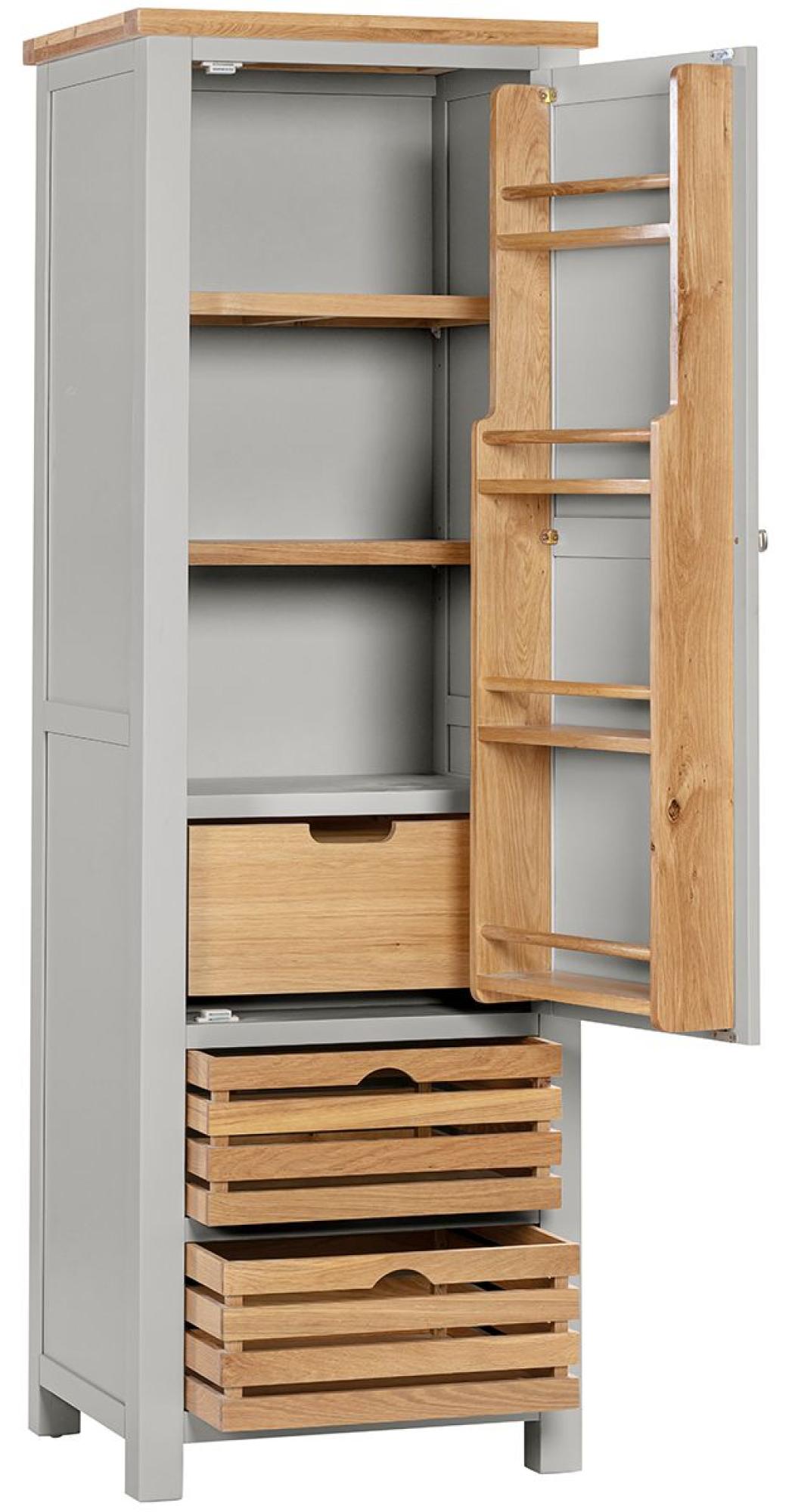 Product photograph of Lundy Grey Painted 1 Door Larder Unit from Choice Furniture Superstore.