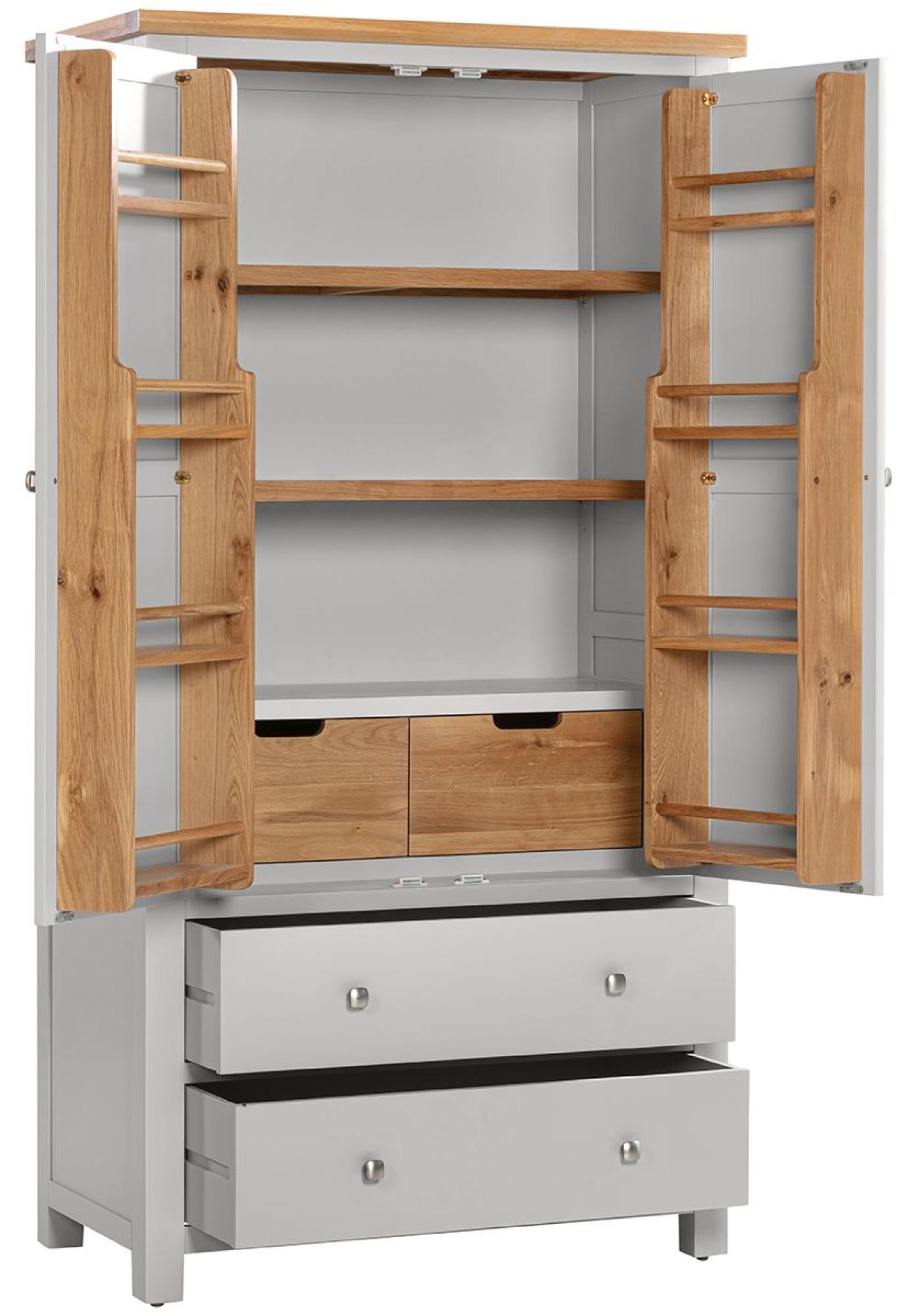 Product photograph of Lundy Grey Painted 2 Door Larder Unit from Choice Furniture Superstore.