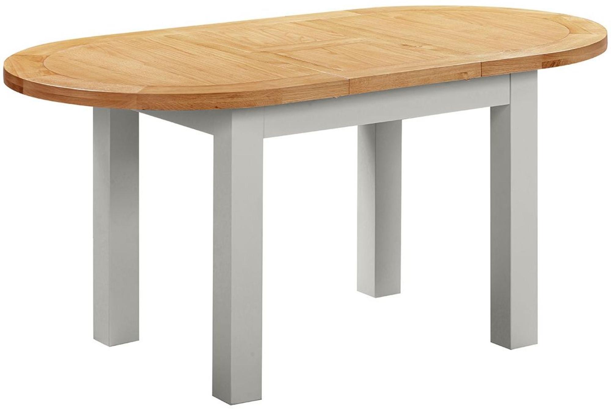 Product photograph of Lundy Grey Painted 4-6 Seater Oval Extending Dining Table from Choice Furniture Superstore.