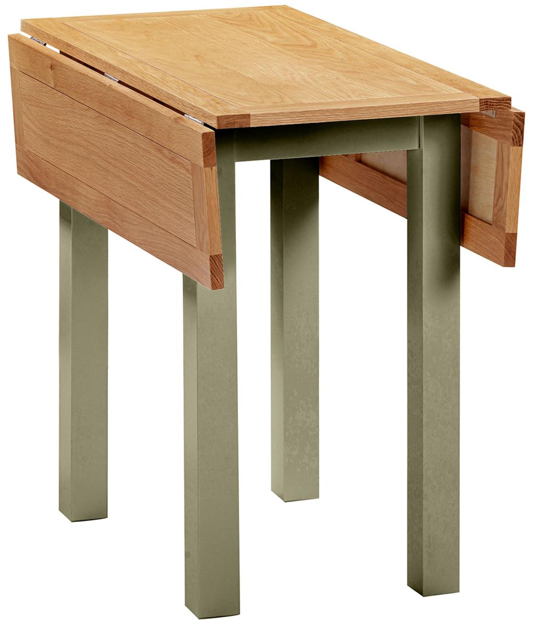 Product photograph of Lundy Fern Green Painted 2 Seater Square Drop-leaf Dining Table from Choice Furniture Superstore.