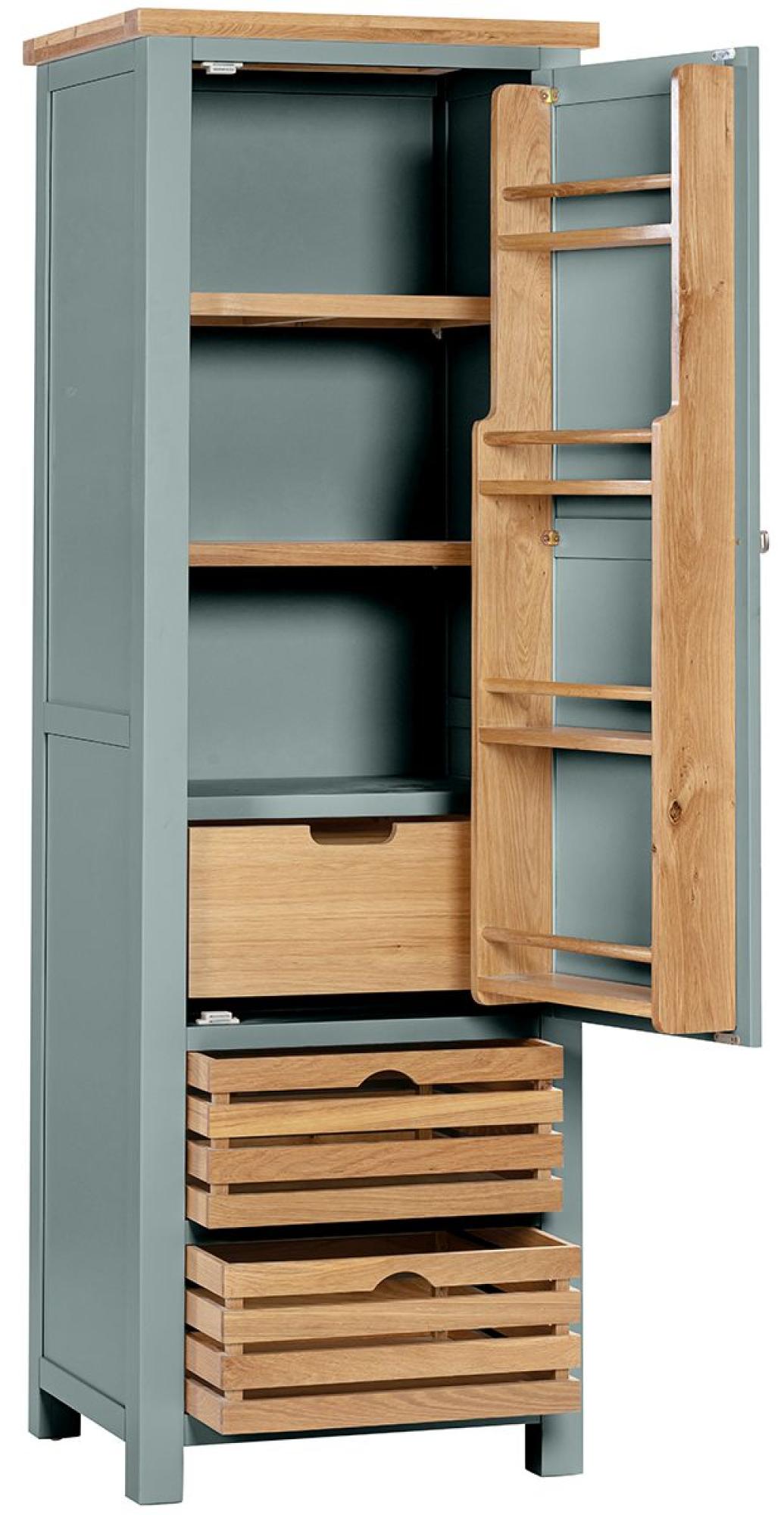 Product photograph of Lundy Blue Lagoon Painted 1 Door Larder Unit from Choice Furniture Superstore.