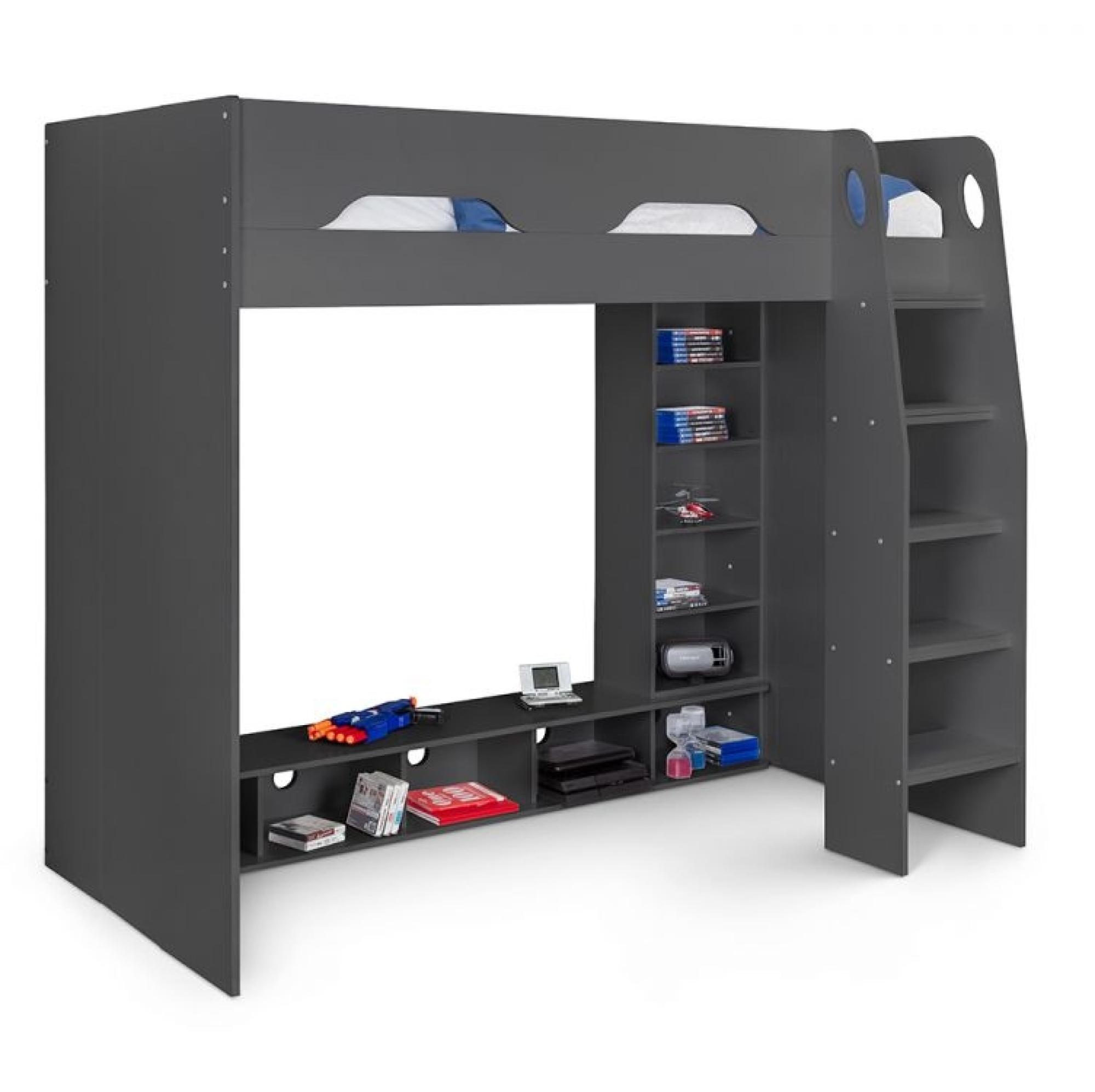 Product photograph of Galaxy Dark Grey Gaming Bunk Bed from Choice Furniture Superstore.