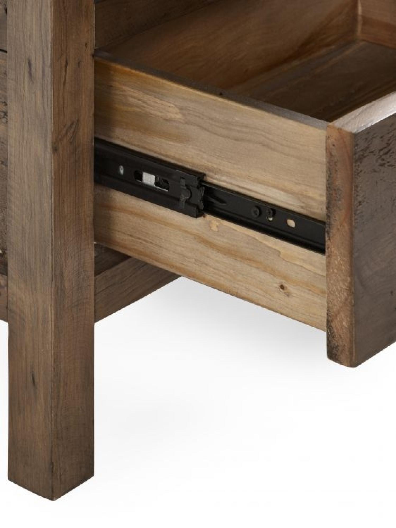 Product photograph of Heritage Reclaimed Pine 3 Drawer Bedside from Choice Furniture Superstore.