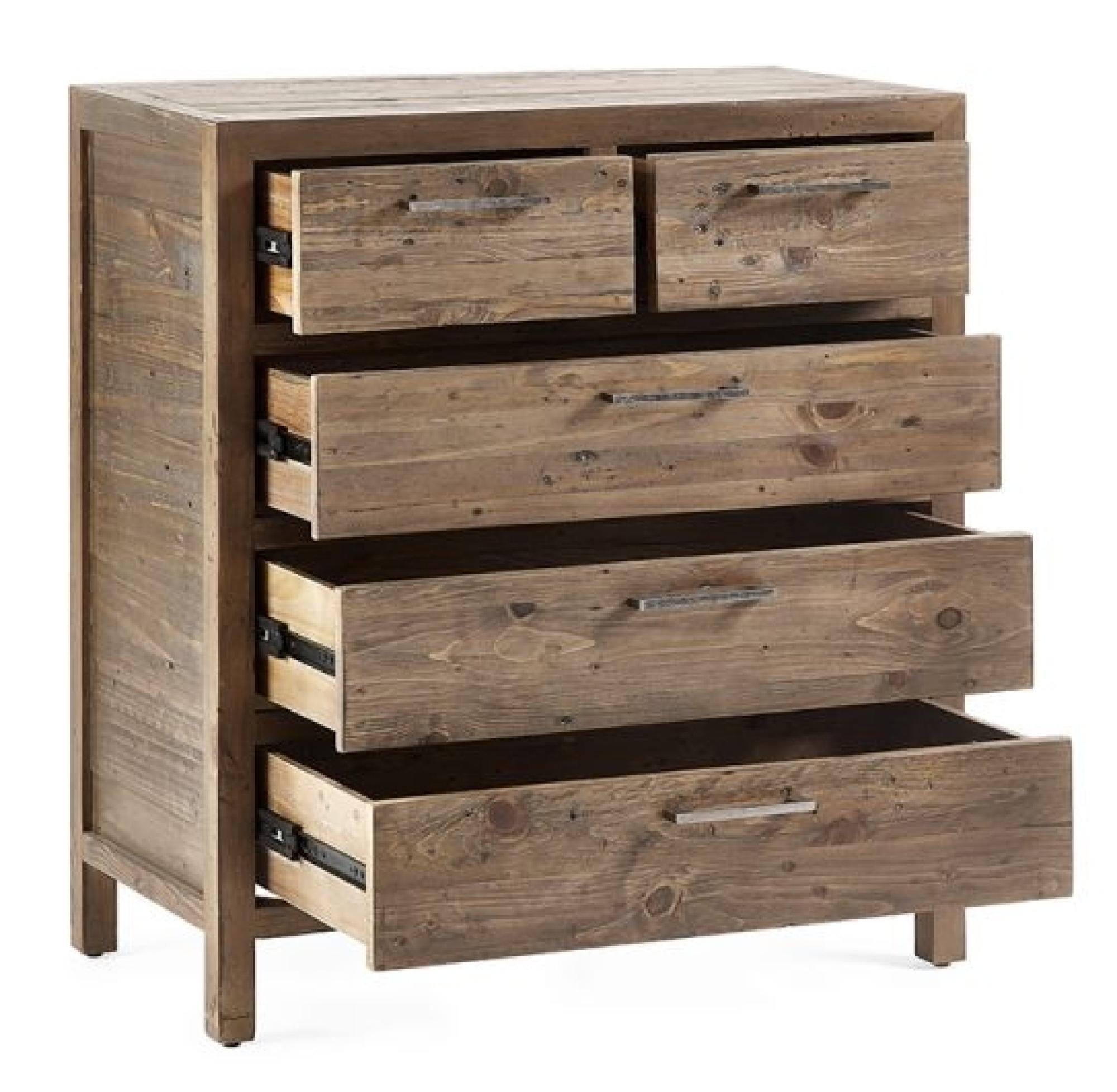 Product photograph of Heritage Reclaimed Pine 3 2 Drawer Chest from Choice Furniture Superstore.