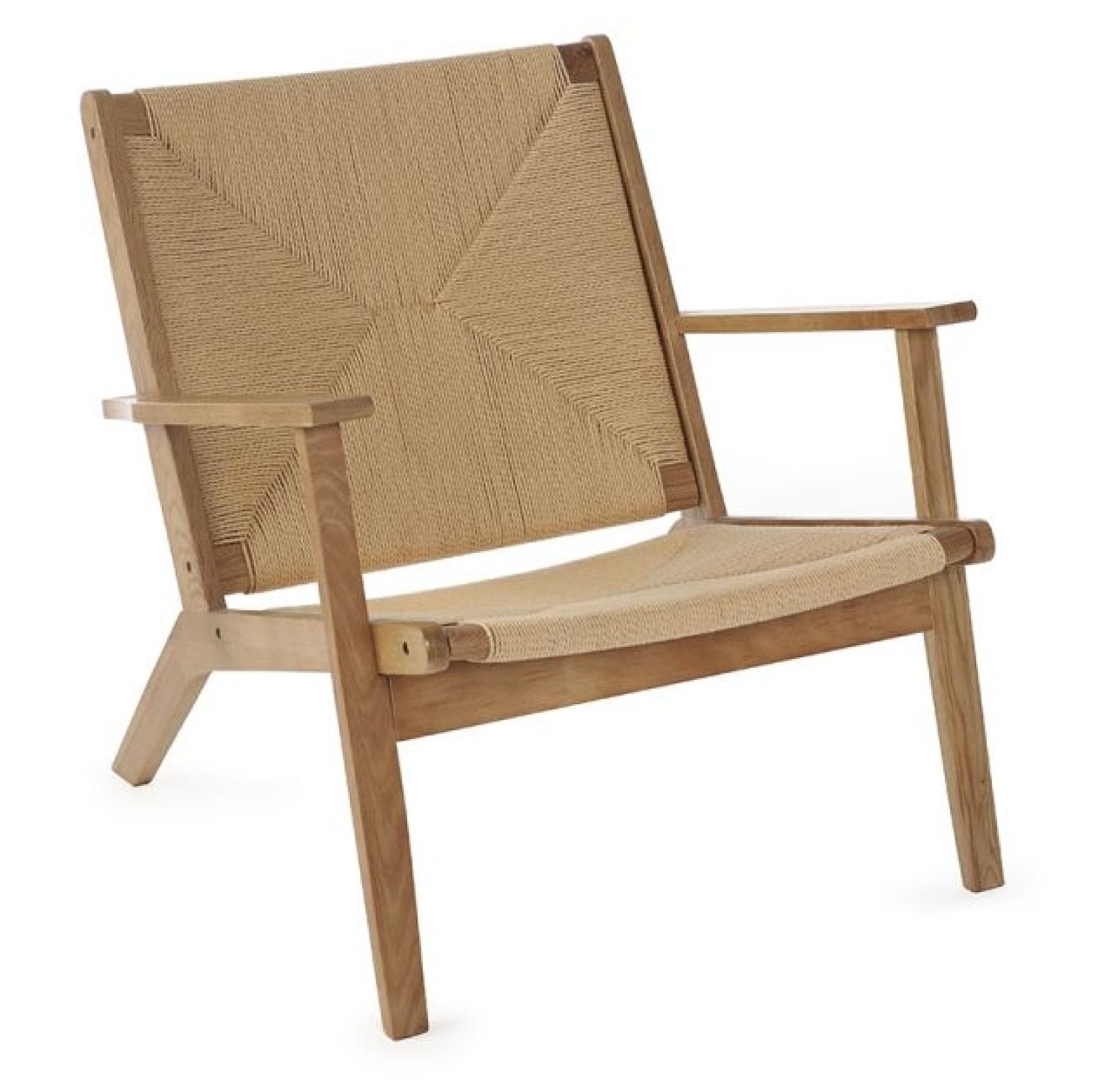 Product photograph of Icaria Oak And Woven Armchair from Choice Furniture Superstore.