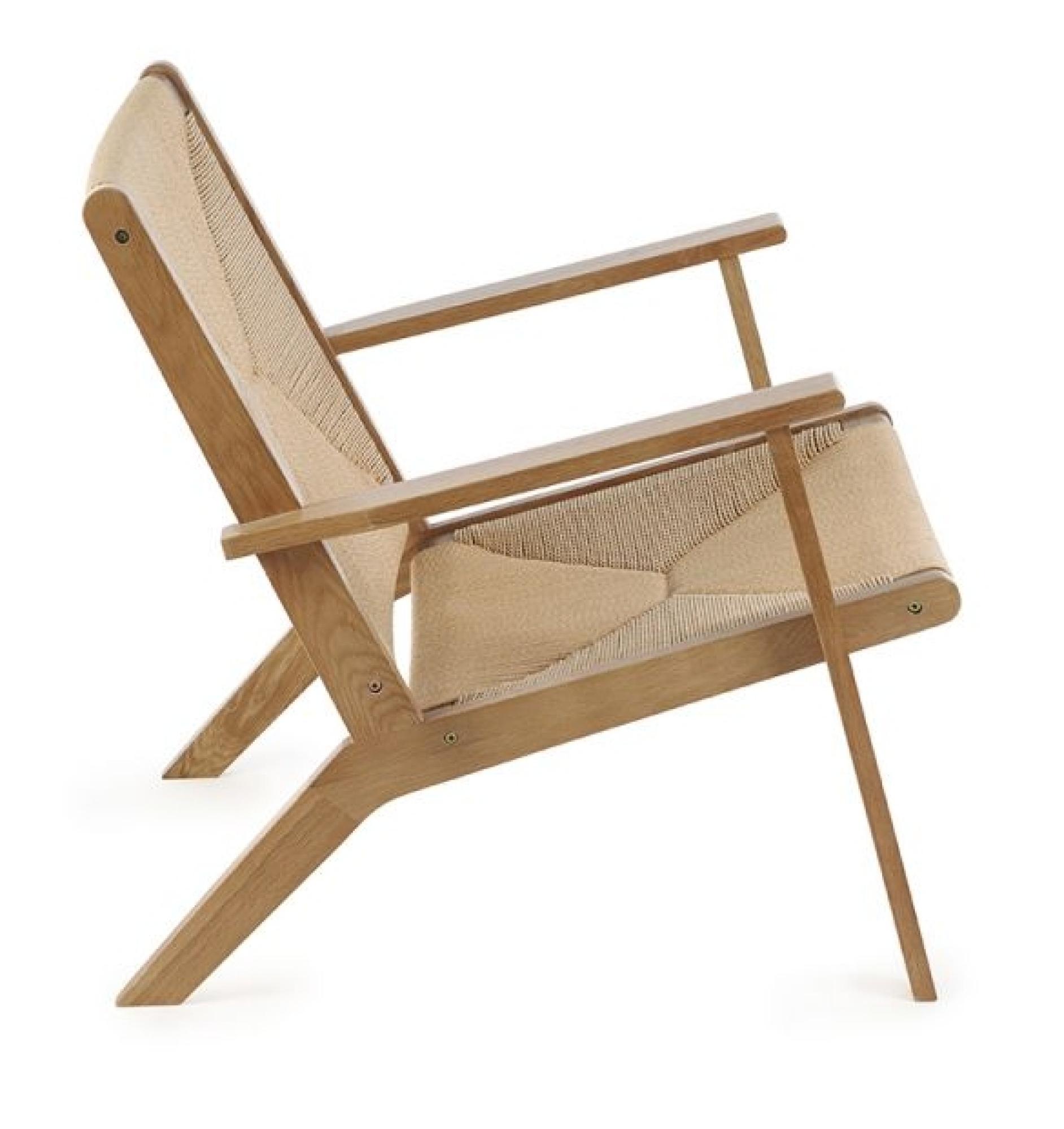 Product photograph of Icaria Oak And Woven Armchair from Choice Furniture Superstore.