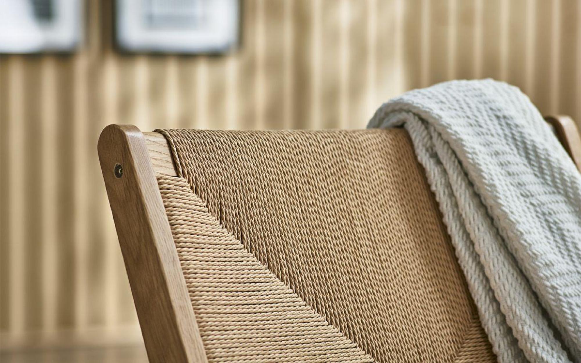 Product photograph of Icaria Oak And Woven Armchair from Choice Furniture Superstore.