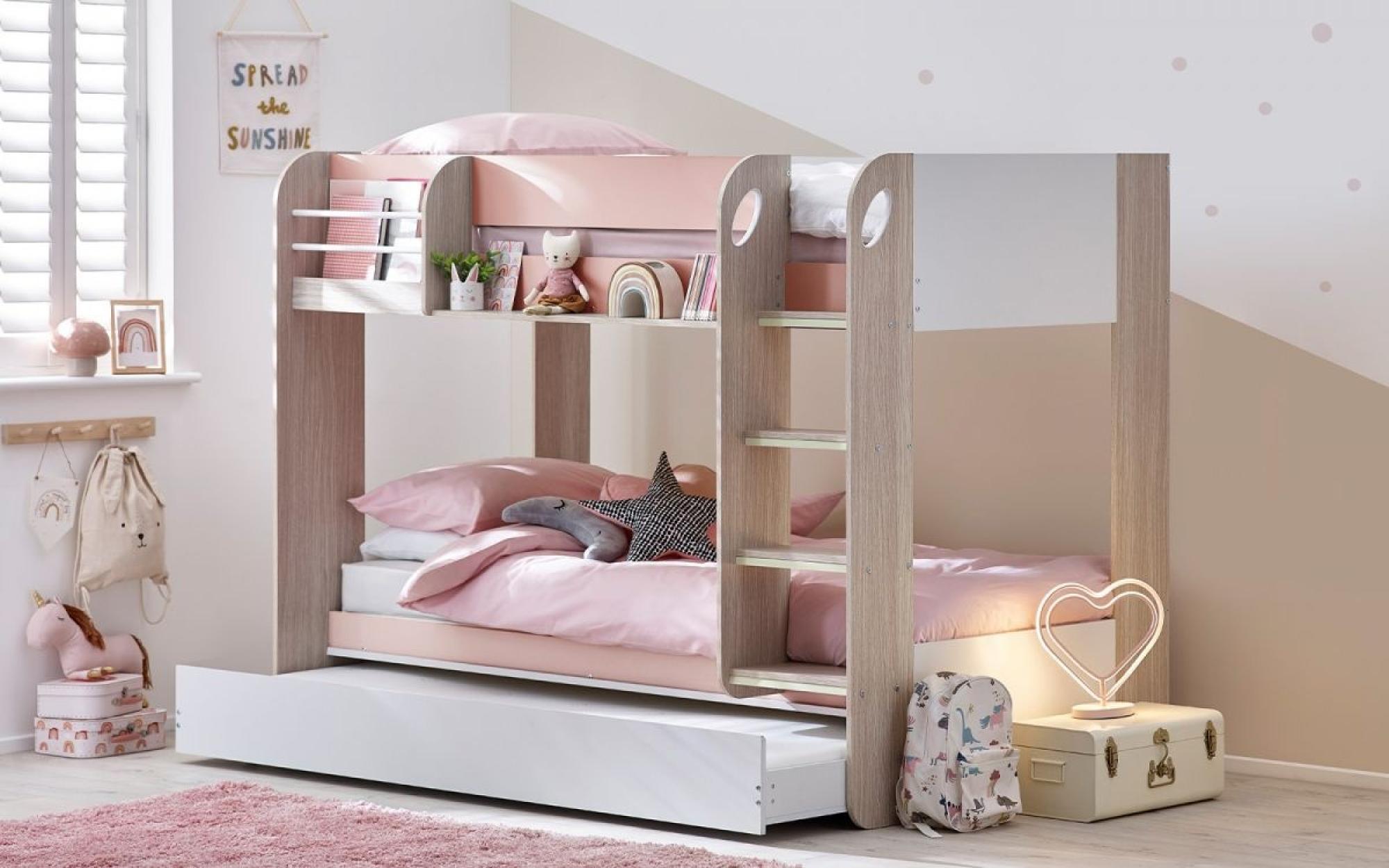 Product photograph of Mars Pink Bunk Underbed Pastel from Choice Furniture Superstore.