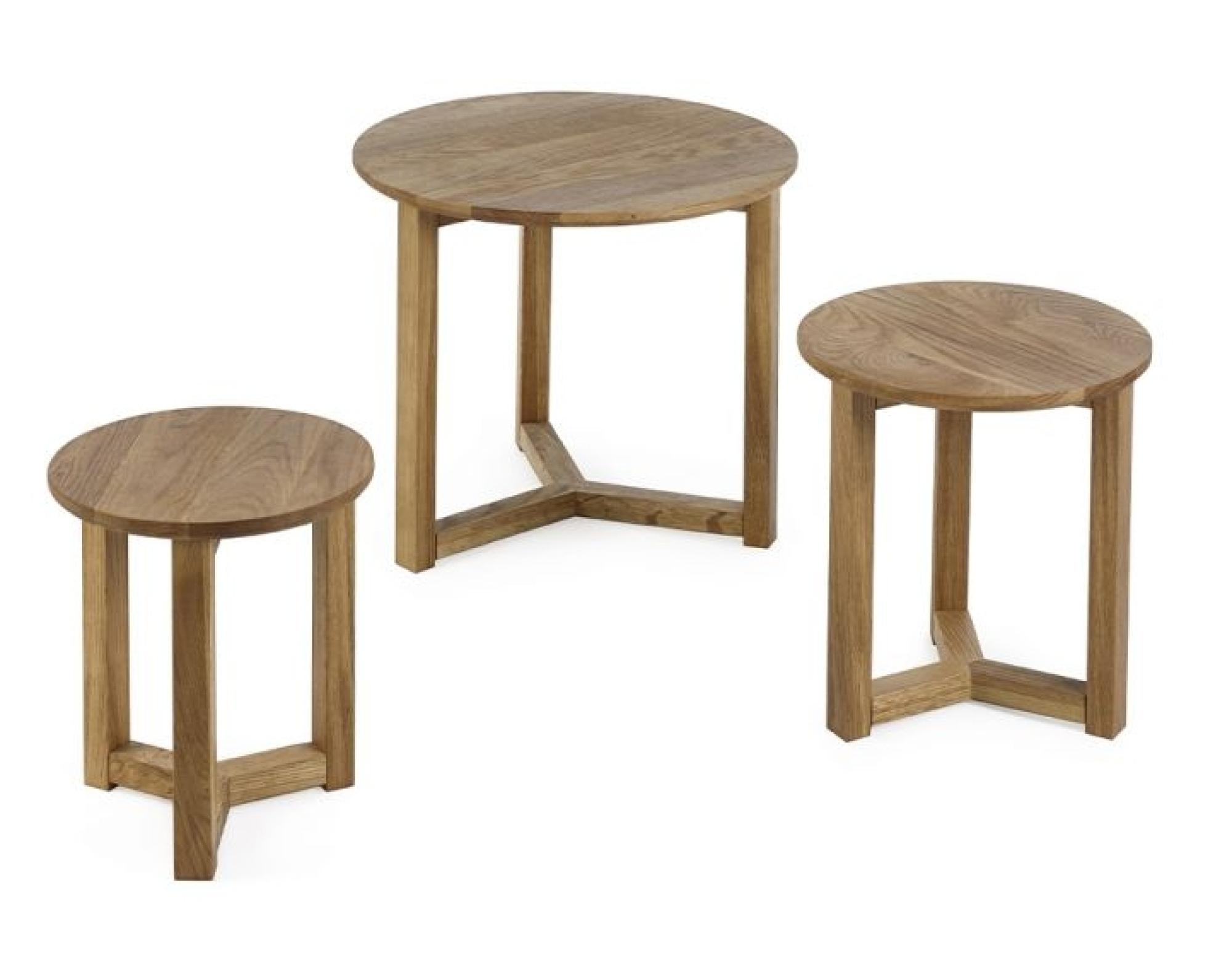 Product photograph of Nidri Oak Nest Of 3 Tables from Choice Furniture Superstore.