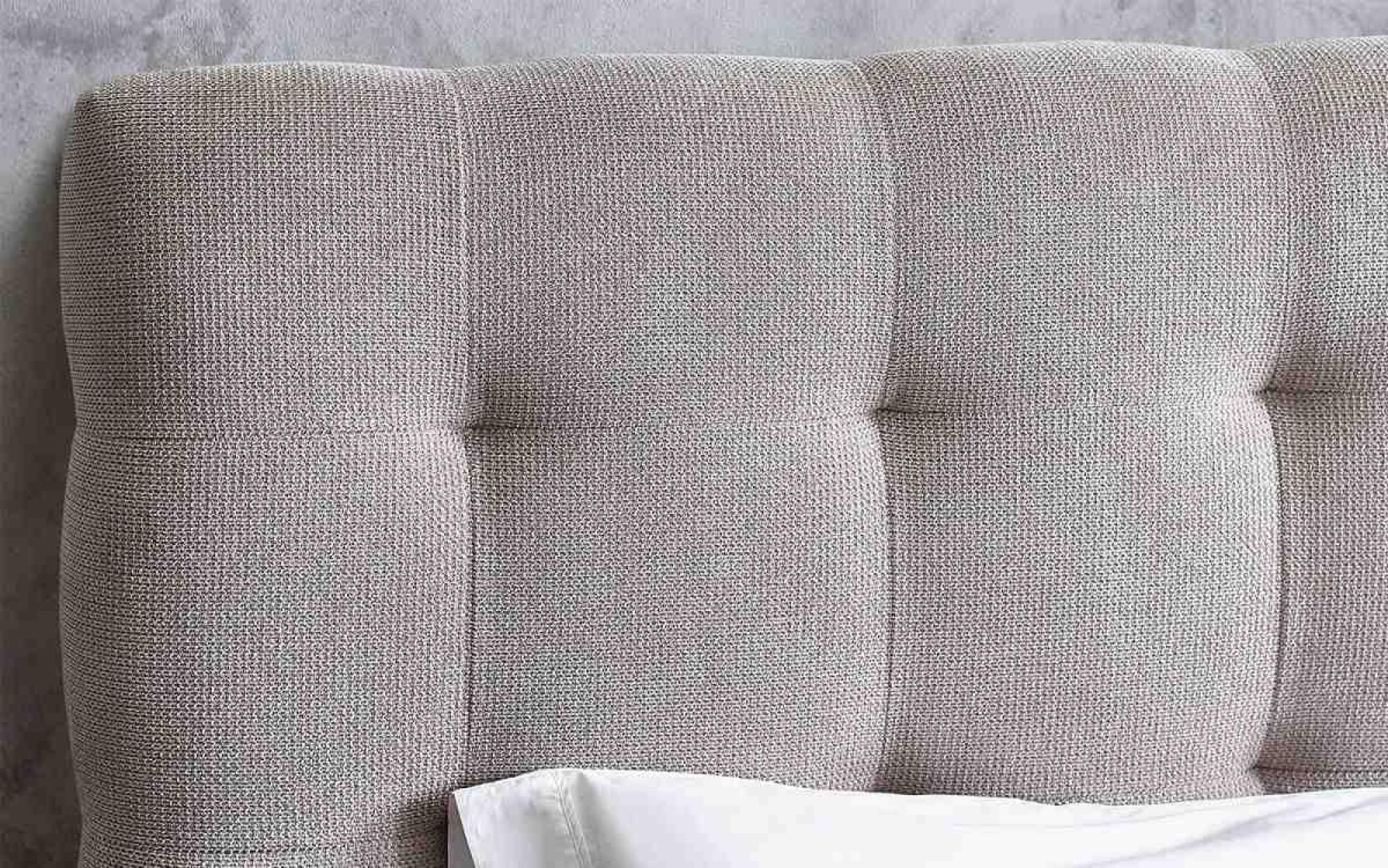 Product photograph of Odette Taupe Fabric Bed - Sizes Available from Choice Furniture Superstore.