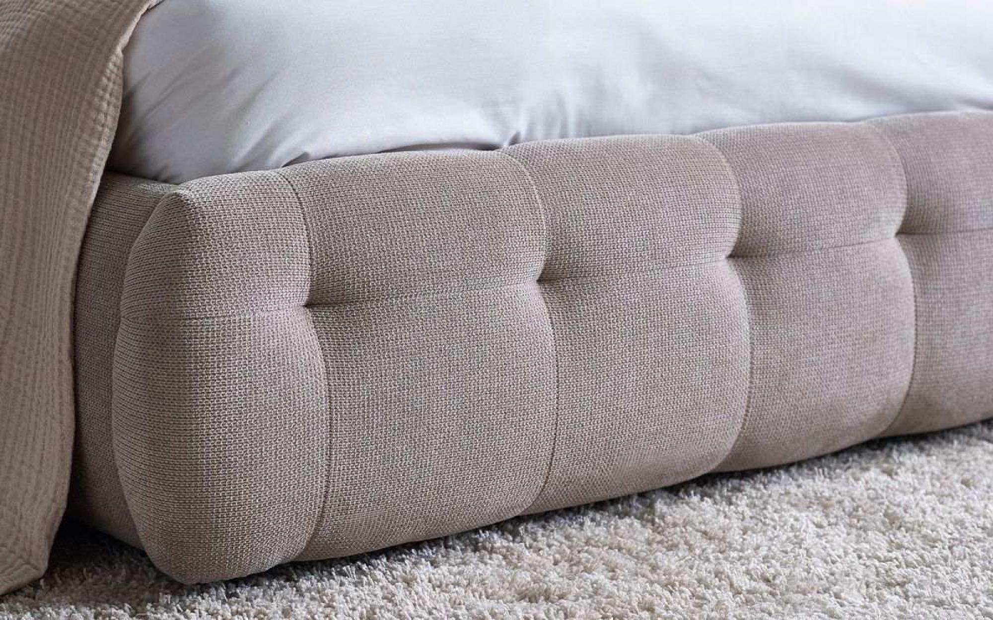 Product photograph of Odette Taupe Fabric Bed - Sizes Available from Choice Furniture Superstore.