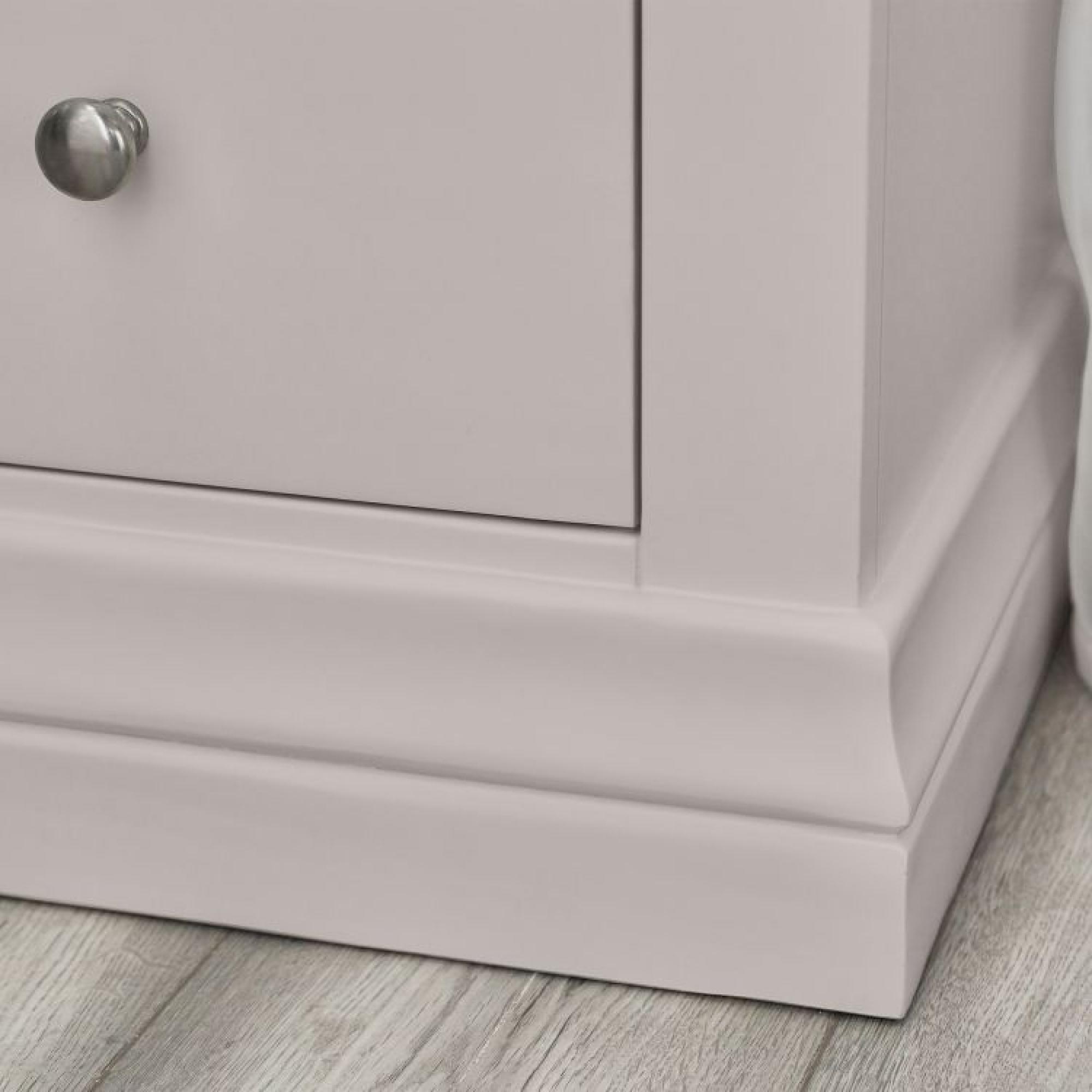 Product photograph of Clermont Light Grey Lacquer 6 Drawer Dressing Table from Choice Furniture Superstore.