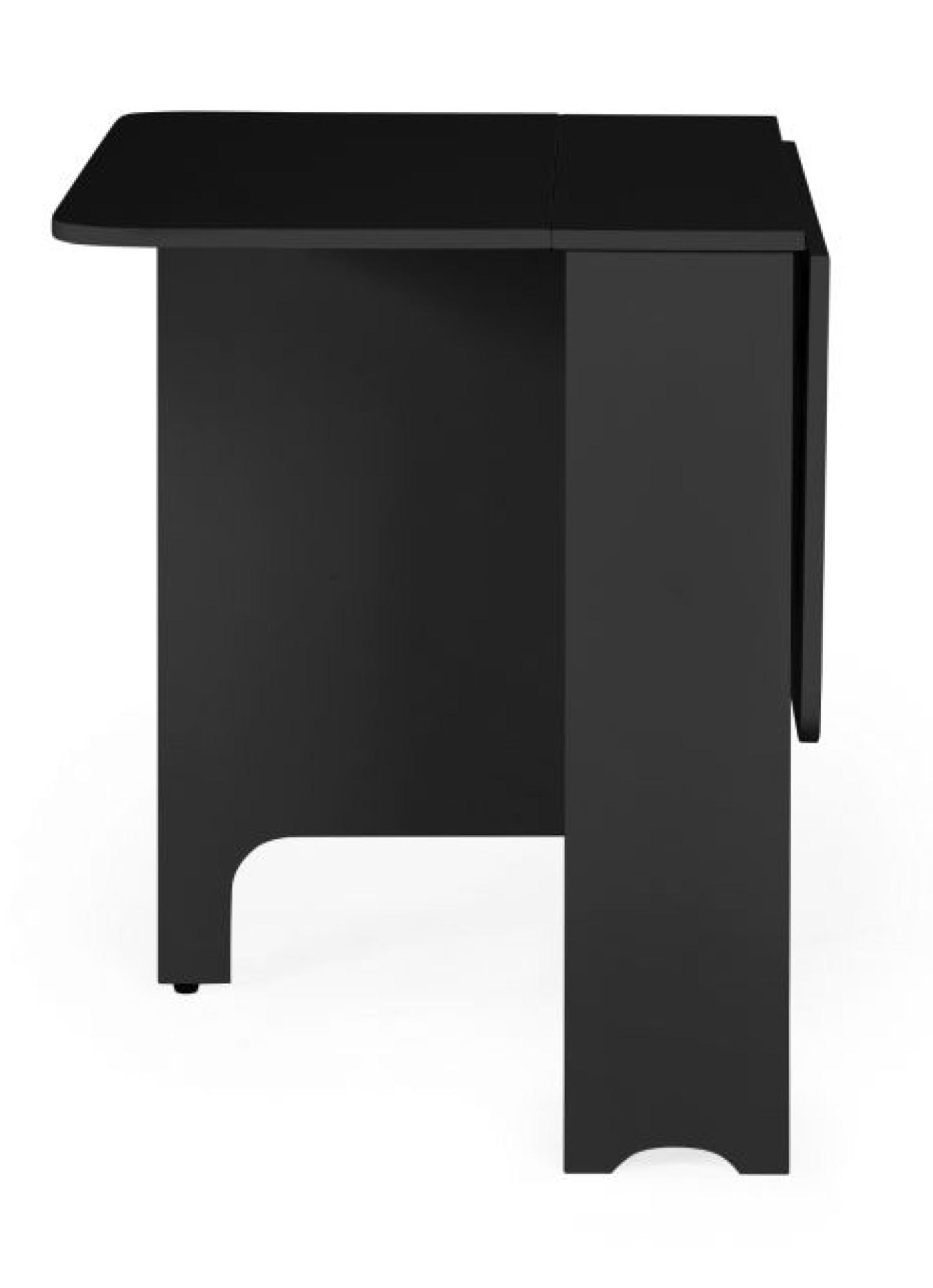 Product photograph of Gatan Gateleg Black Lacquer Drop Leaf 2 Seater Dining Table With 2 Chairs from Choice Furniture Superstore.