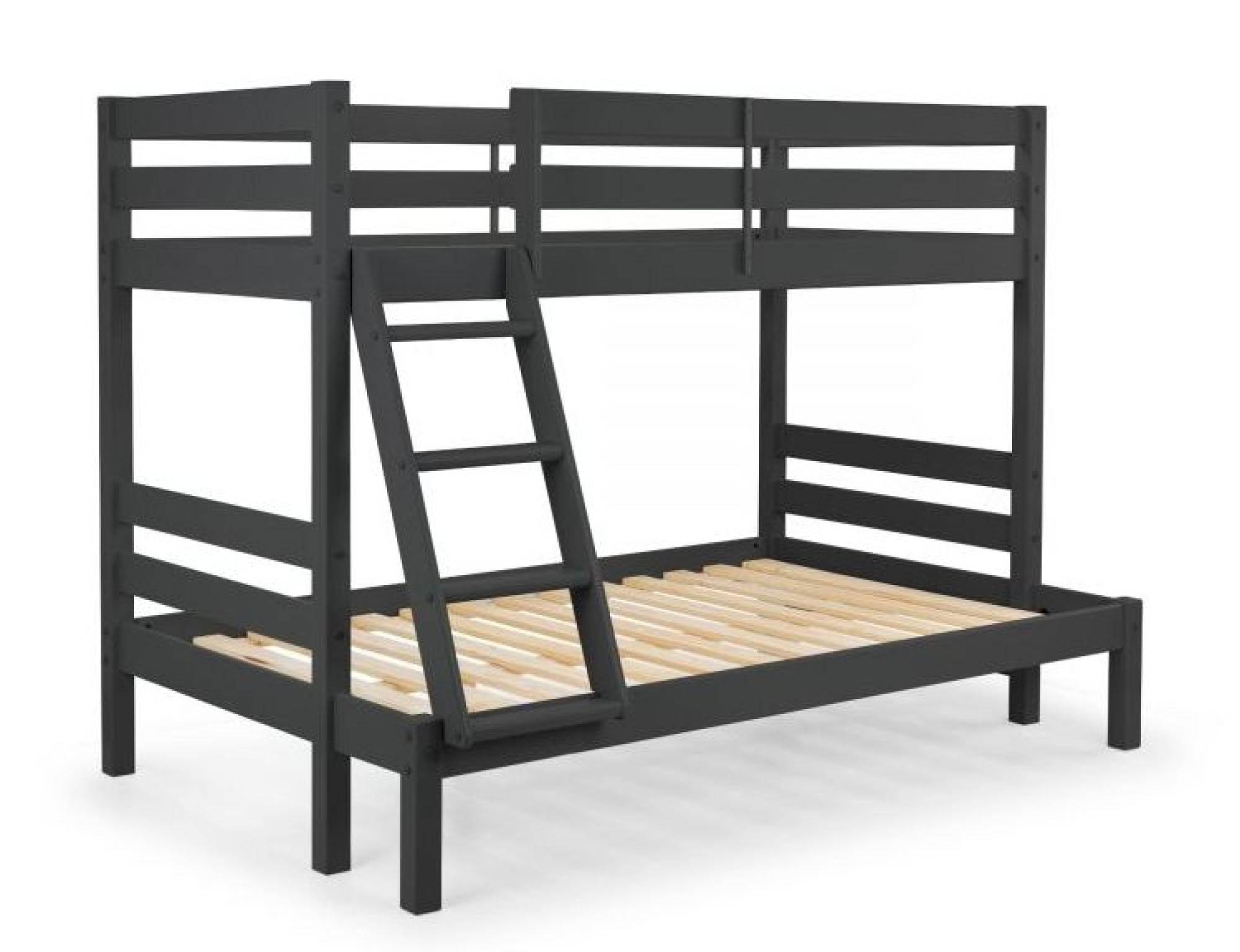 Product photograph of Merlin Anthracite Lacquer Triple Sleeper Bunk Bed from Choice Furniture Superstore.