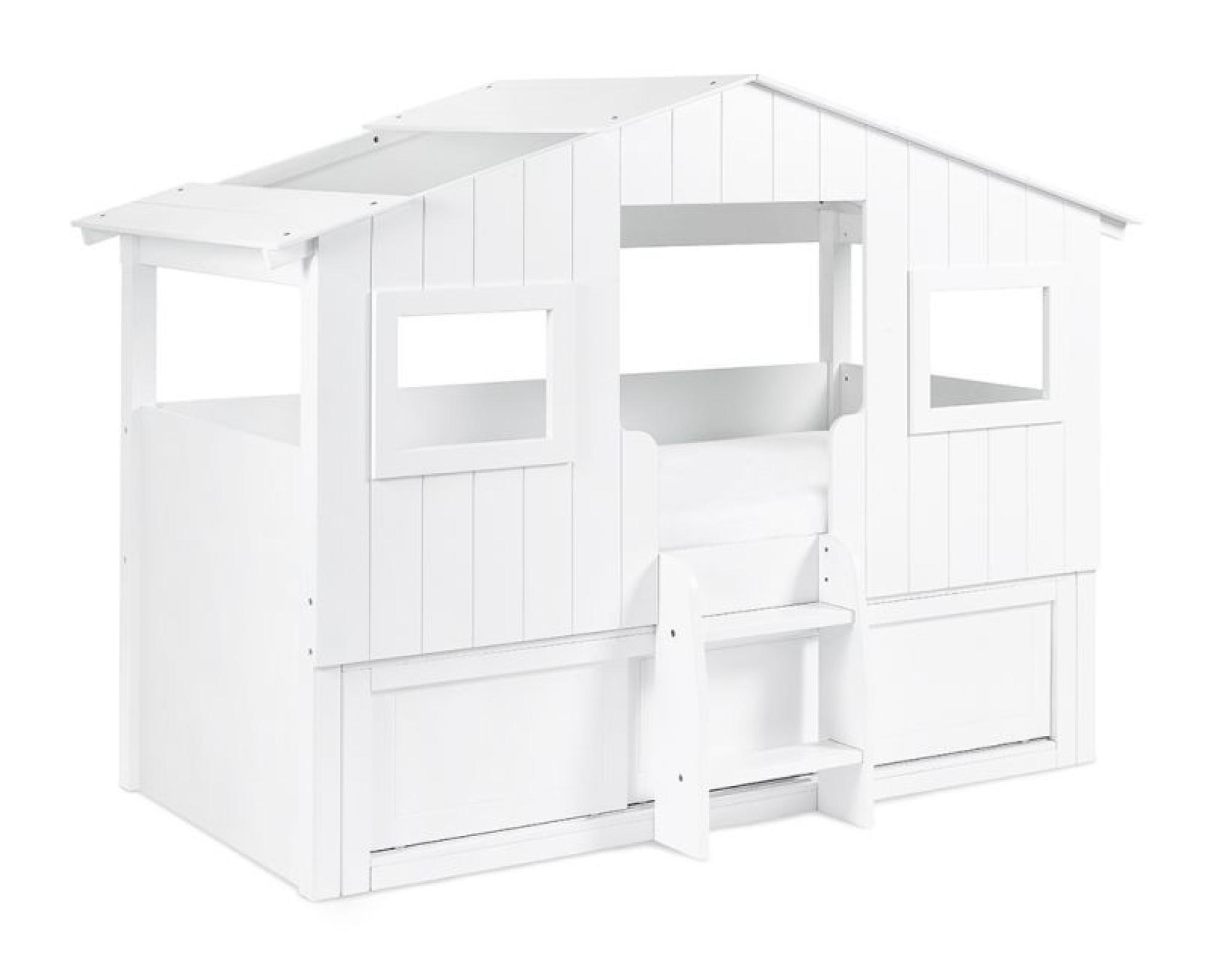 Product photograph of Acorn White Lacquer Treehouse Storage Unit Midsleeper from Choice Furniture Superstore.