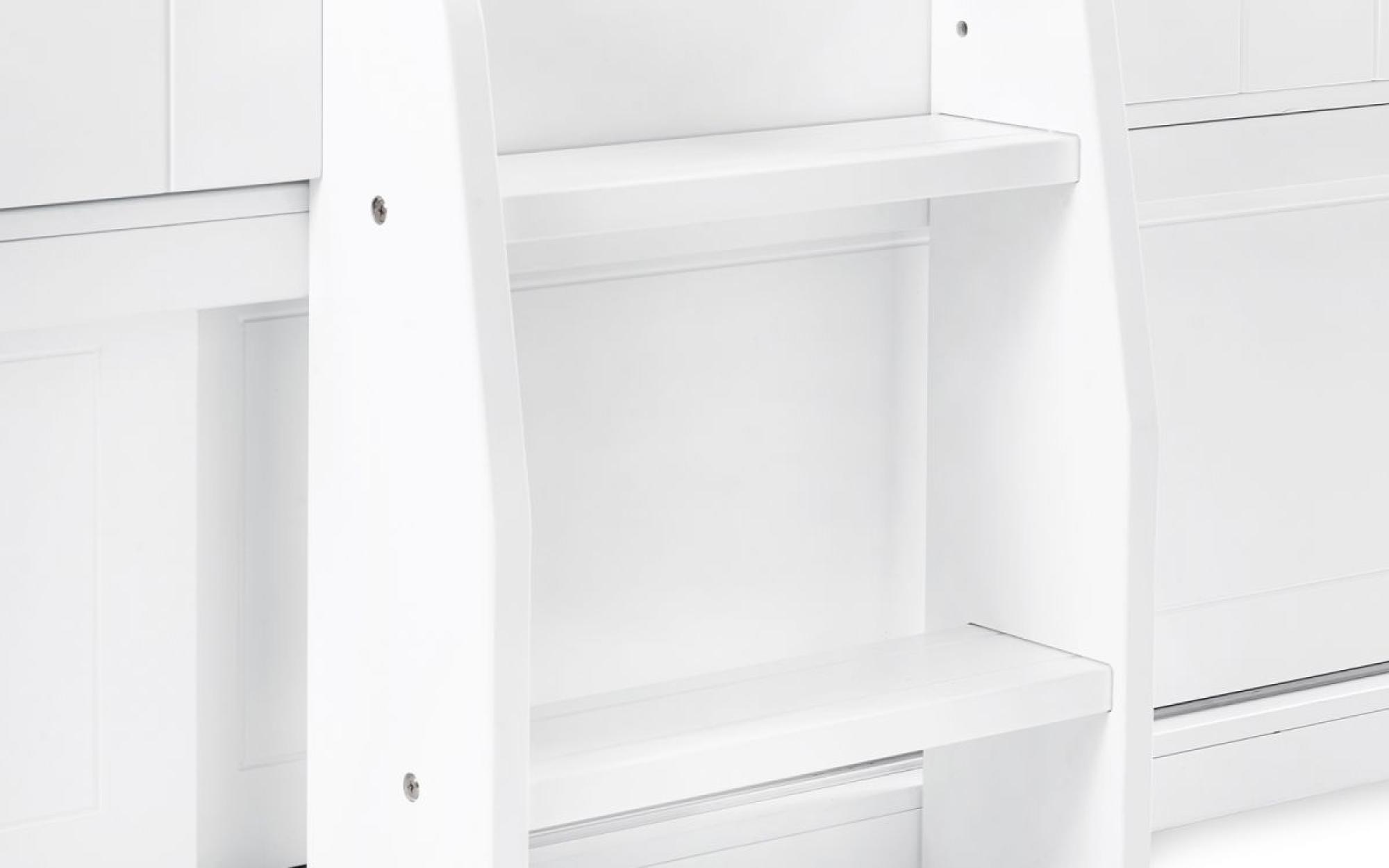 Product photograph of Acorn White Lacquer Treehouse Storage Unit Midsleeper from Choice Furniture Superstore.