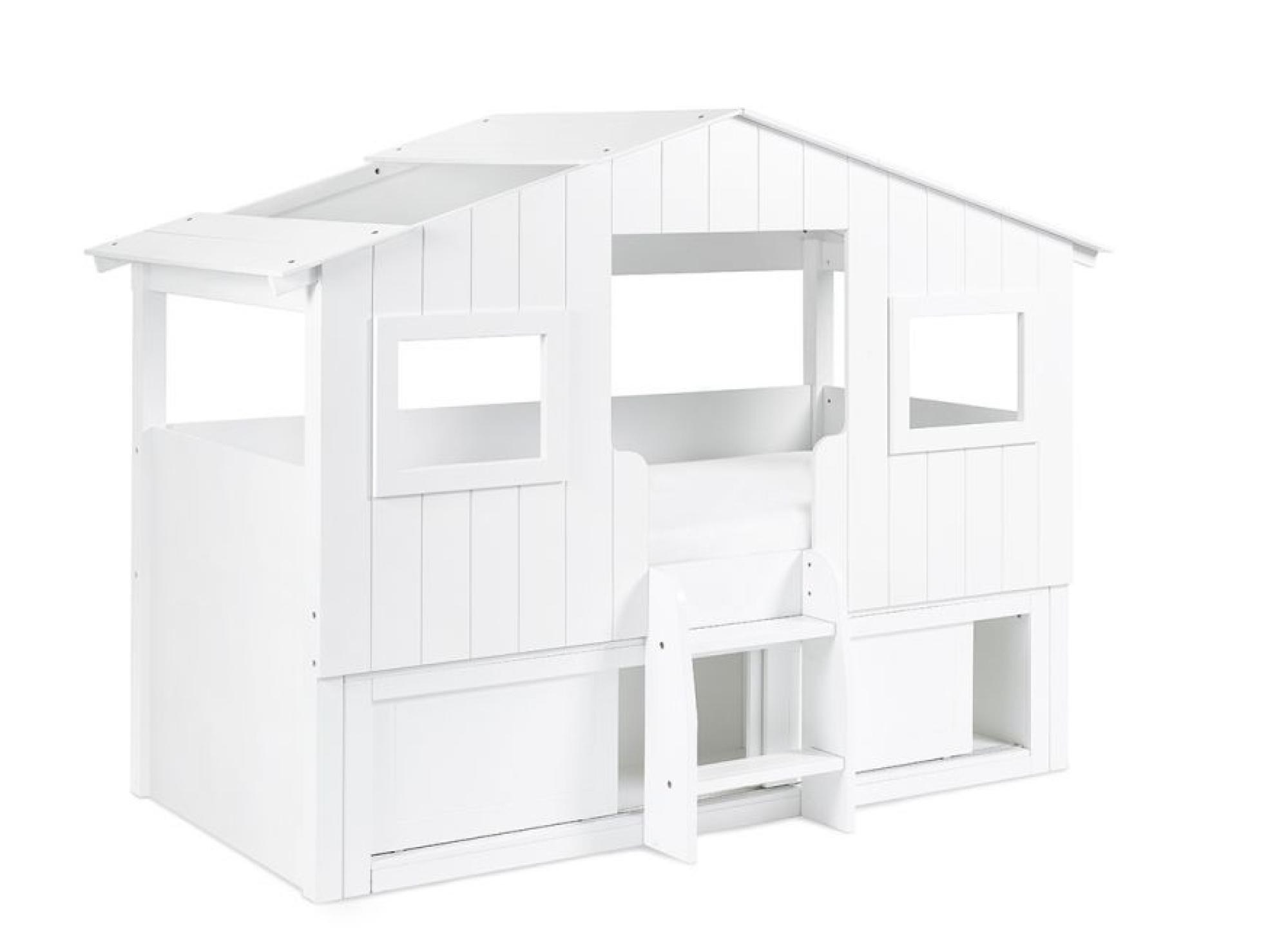 Product photograph of Acorn White Lacquer Treehouse Storage Unit Midsleeper from Choice Furniture Superstore.