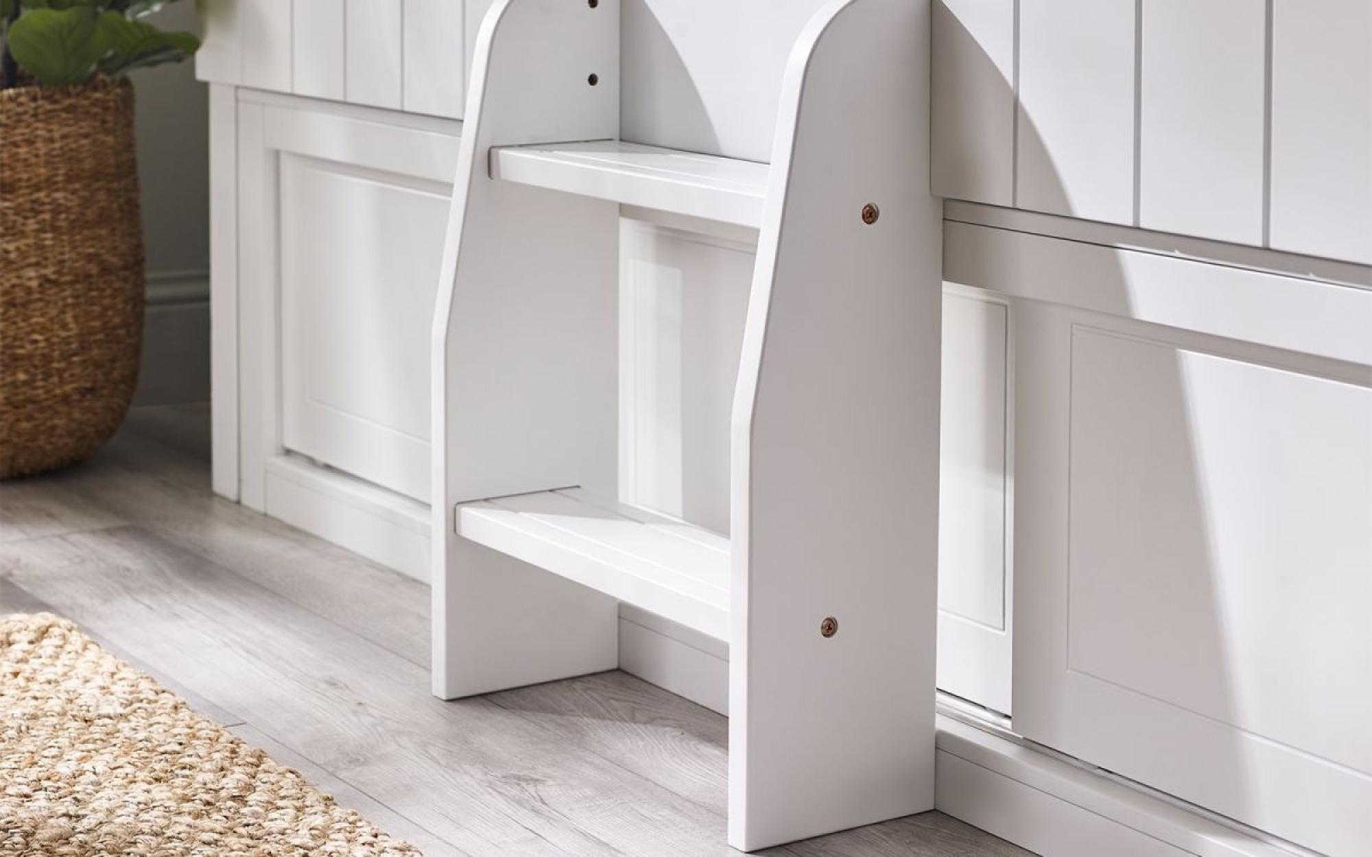 Product photograph of Acorn White Lacquer Treehouse Storage Unit Midsleeper from Choice Furniture Superstore.