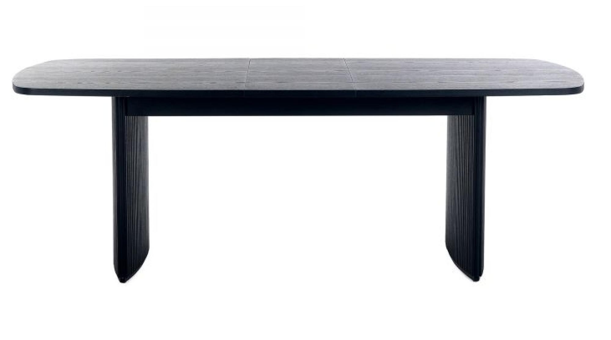 Product photograph of Louis Black Fluted 6 Seater Extending Dining Table from Choice Furniture Superstore.