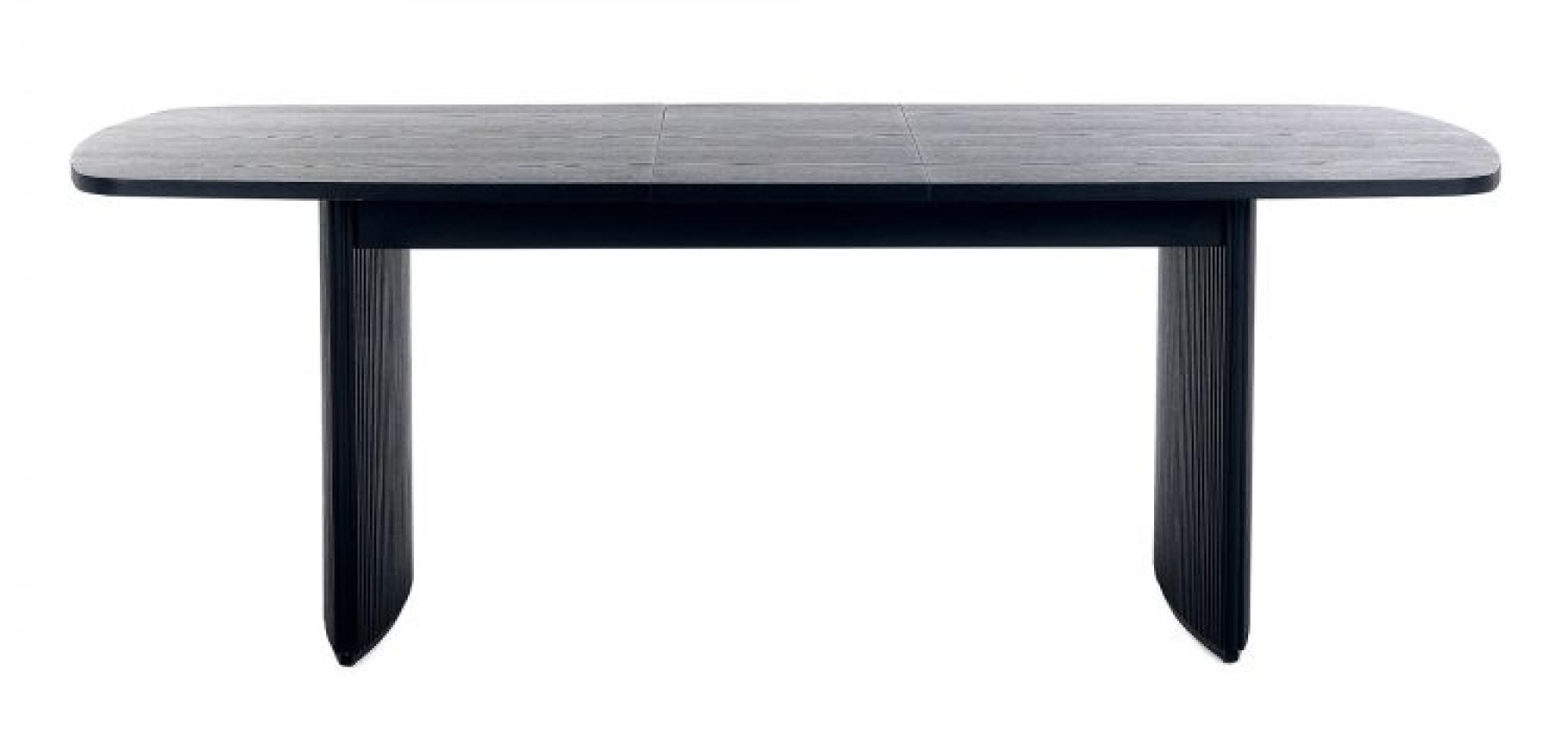 Product photograph of Louis Black Fluted 6 Seater Extending Dining Table from Choice Furniture Superstore.