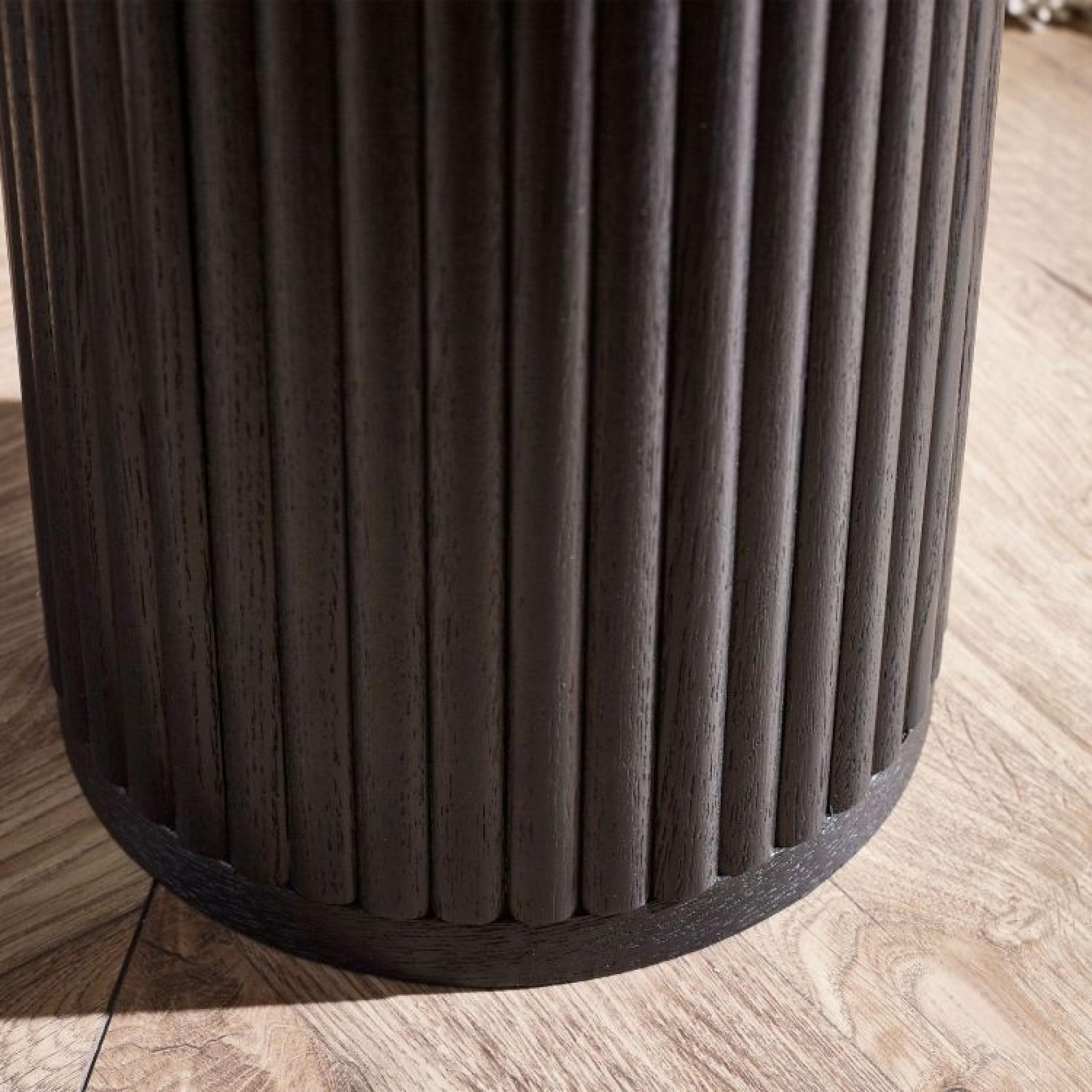 Product photograph of Louis Black Round Drinks Table - Fluted Base from Choice Furniture Superstore.