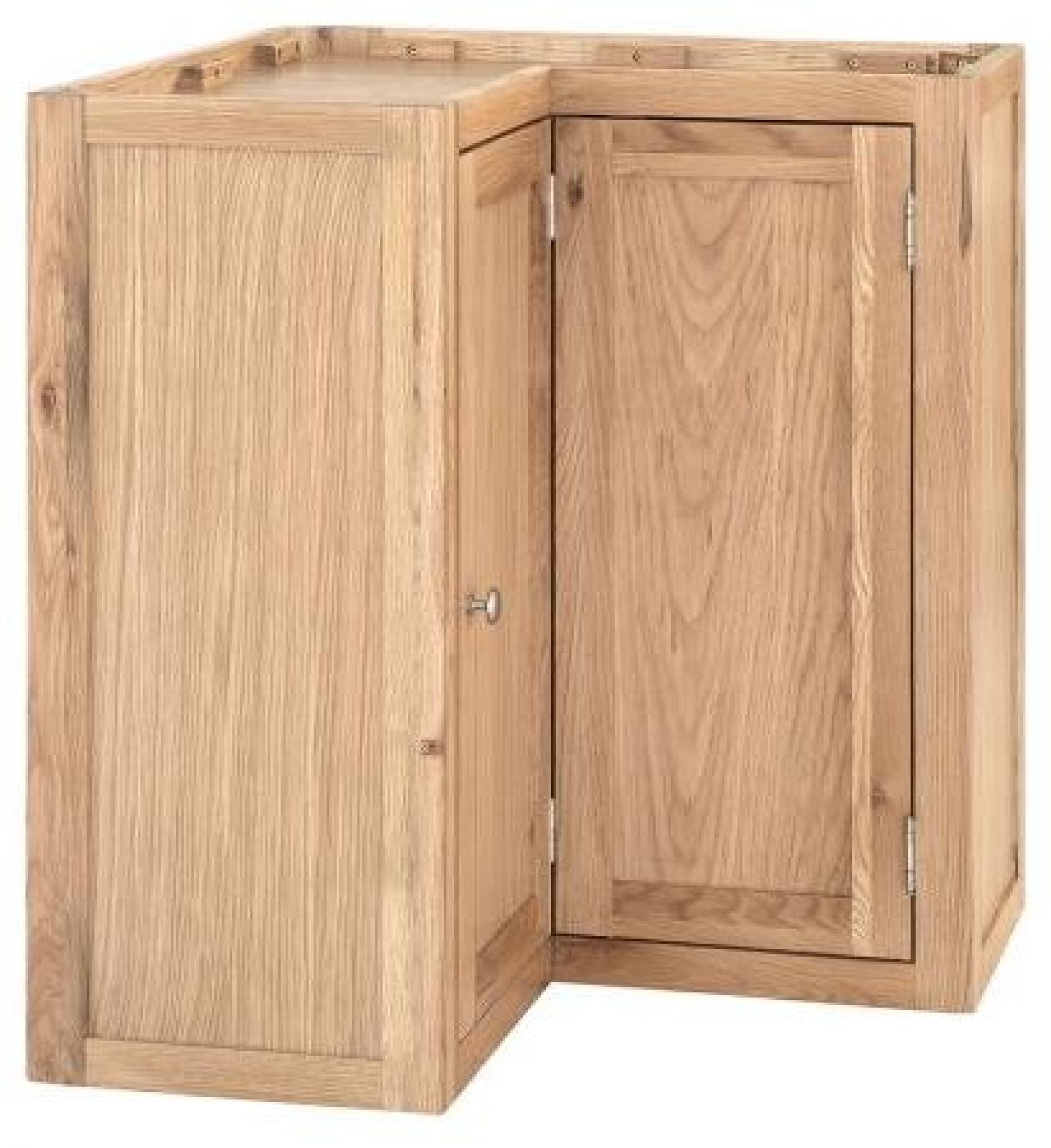 Product photograph of Handmade Oak 1 Door Wall Corner Unit from Choice Furniture Superstore.