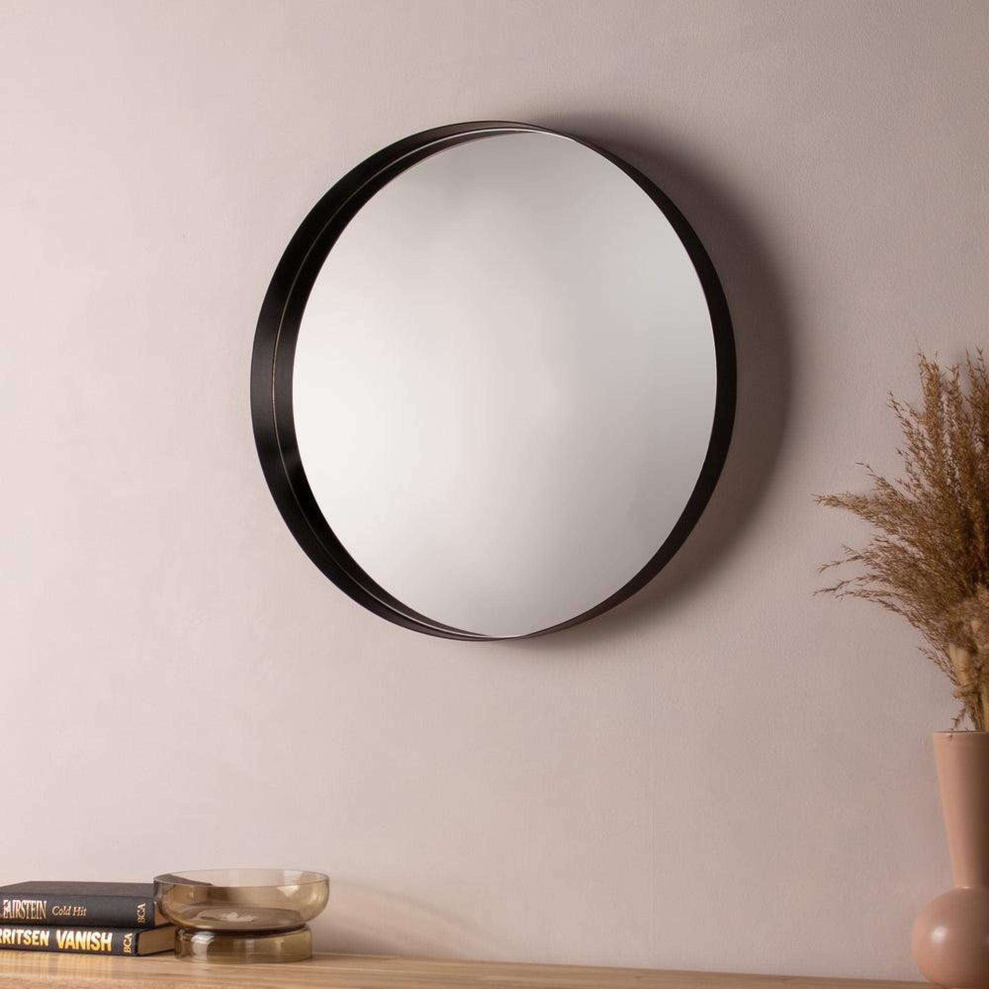 Product photograph of Yard Thin Round Black Deep Edge Wall Mirror from Choice Furniture Superstore.