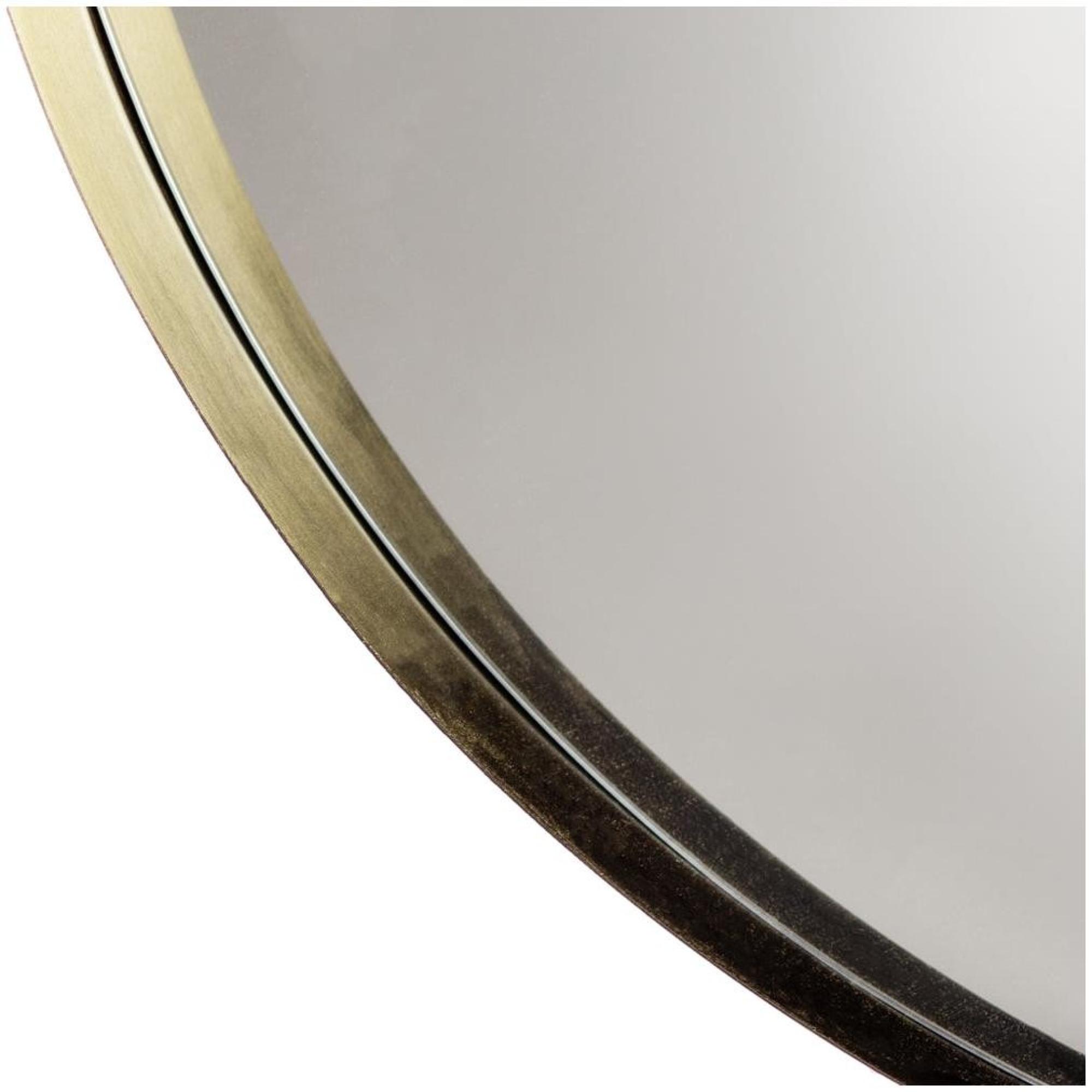 Product photograph of Yard Thin Round Brass Deep Edge Wall Mirror from Choice Furniture Superstore.