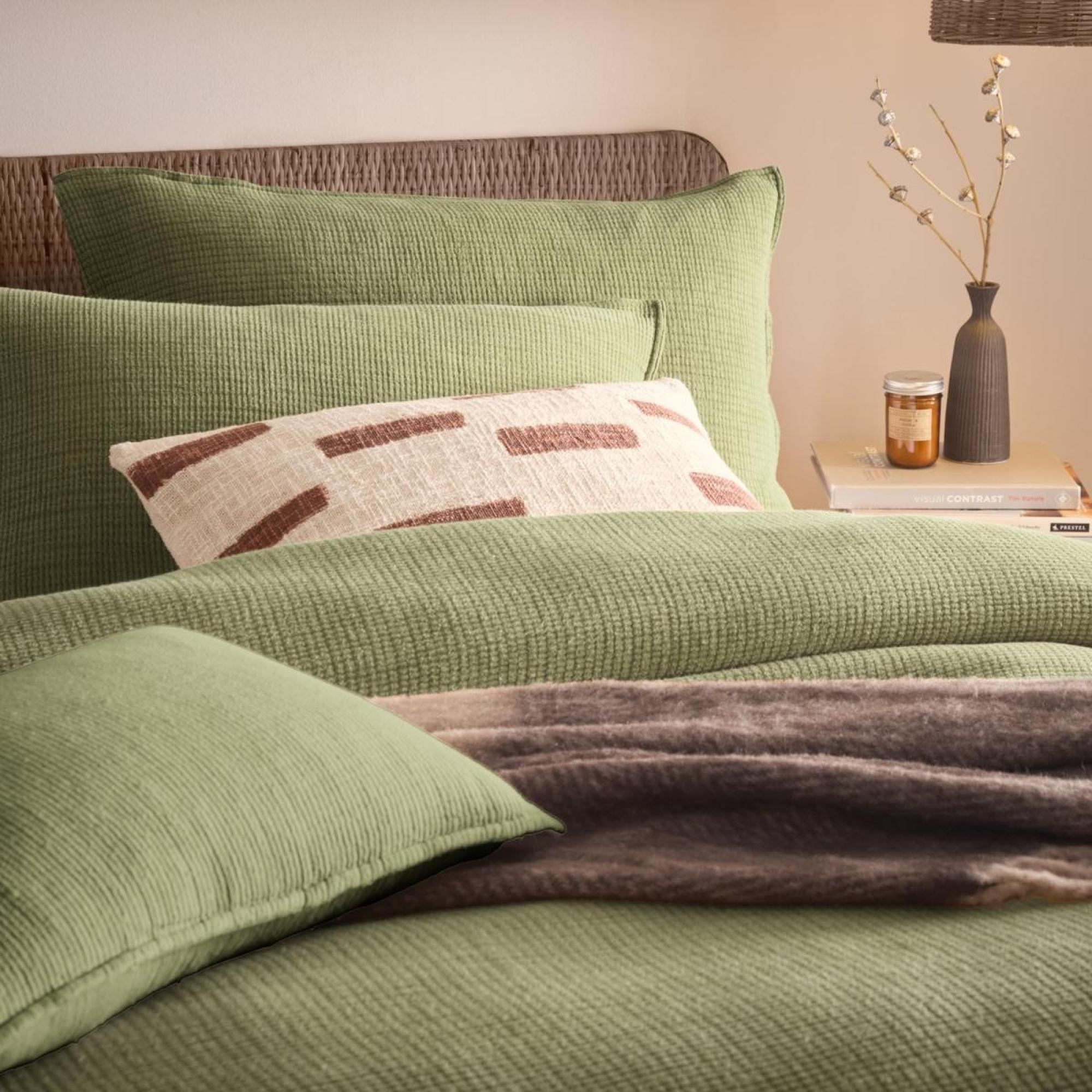 Product photograph of Yard Ribble Khaki Acid Washed Duvet Cover Set from Choice Furniture Superstore.