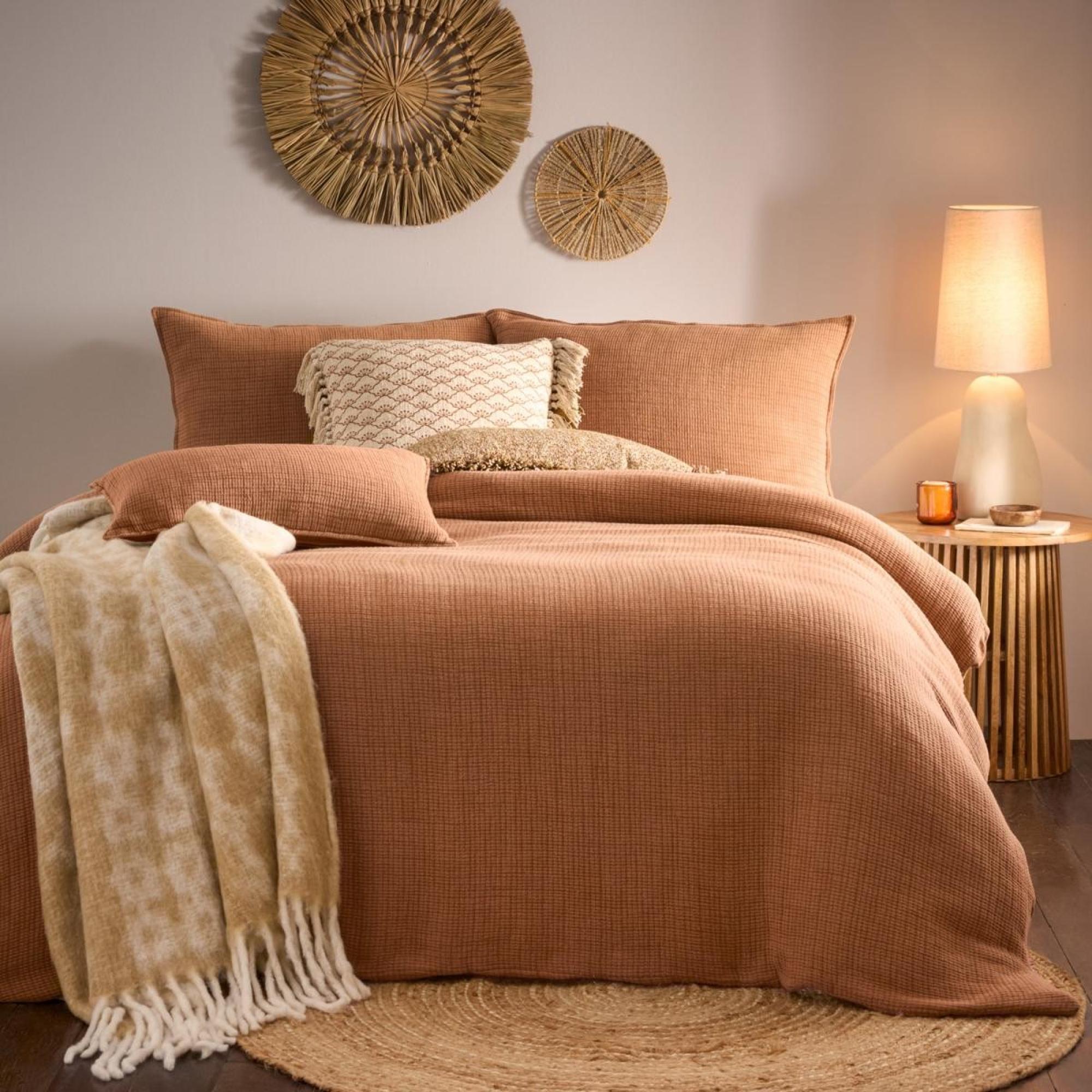 Product photograph of Yard Ribble Pecan Acid Washed Duvet Cover Set from Choice Furniture Superstore.