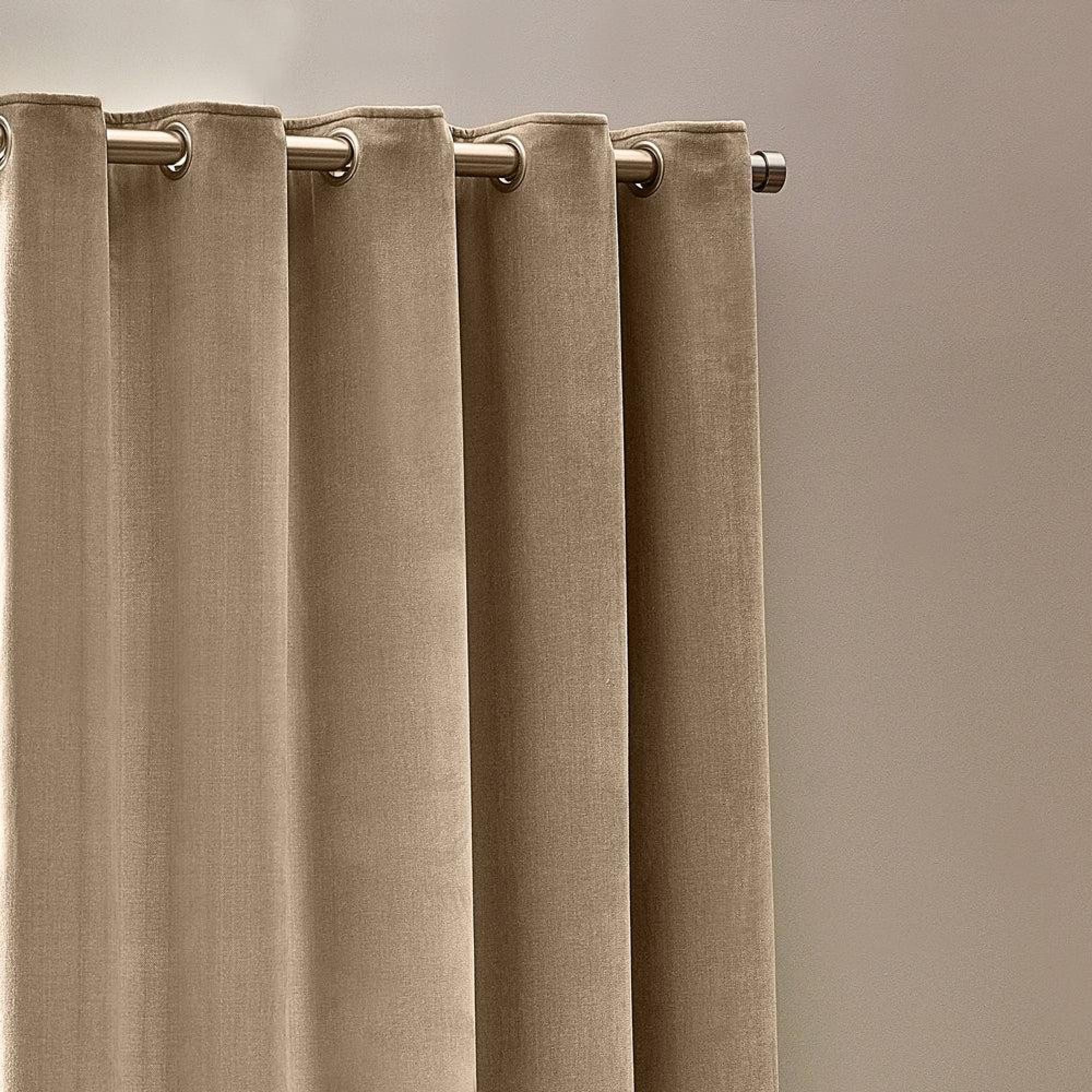 Product photograph of Yard Heavy Natural Chenille Room Darkening Eyelet Curtains from Choice Furniture Superstore.