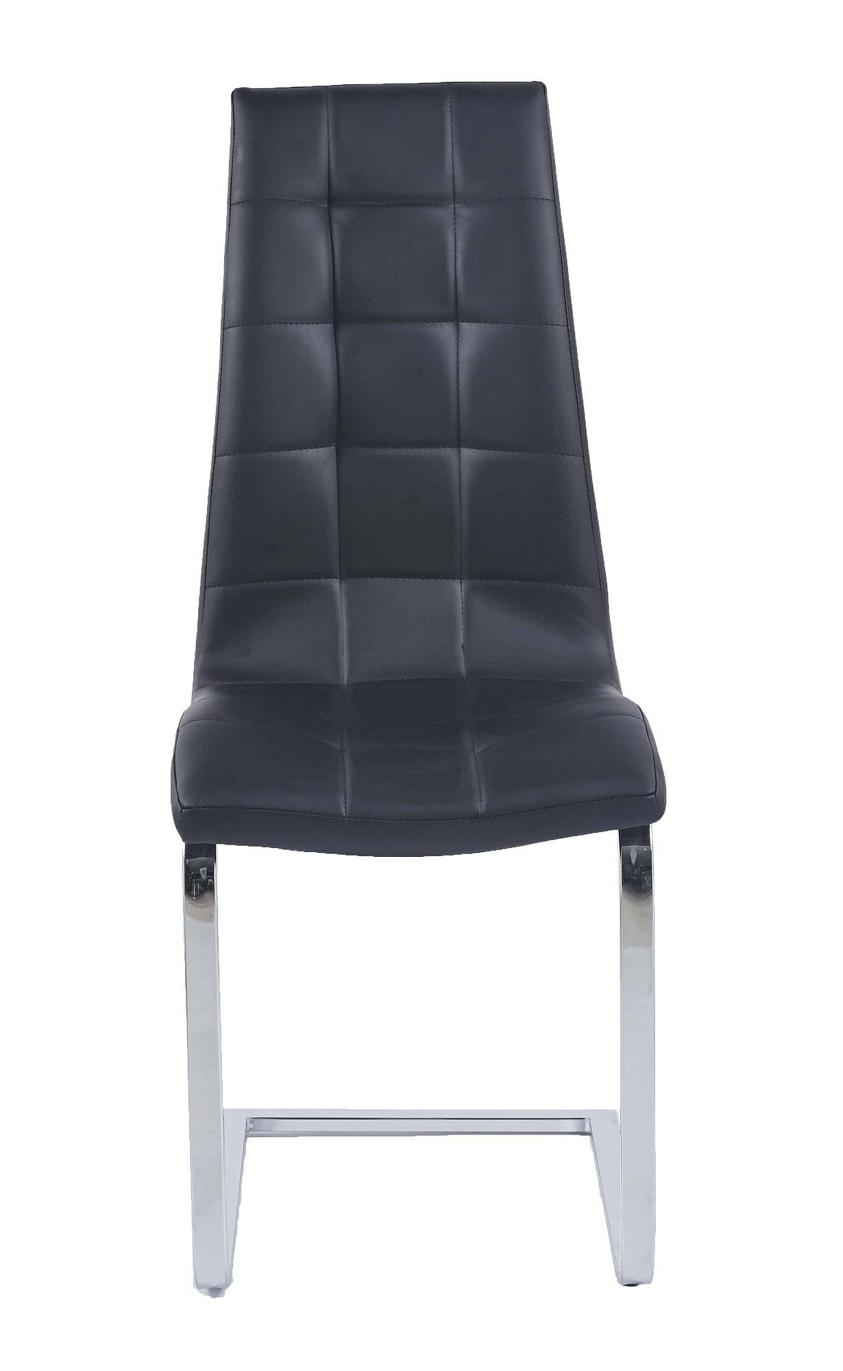 Product photograph of Jamison Black Dining Chair Faux Leather Chrome Metal Cantilever Base from Choice Furniture Superstore.