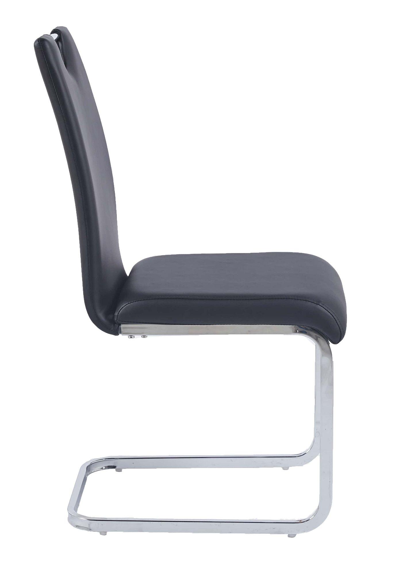 Product photograph of Bianco Black Dining Chair Faux Leather Chrome Metal Cantilever Base from Choice Furniture Superstore.