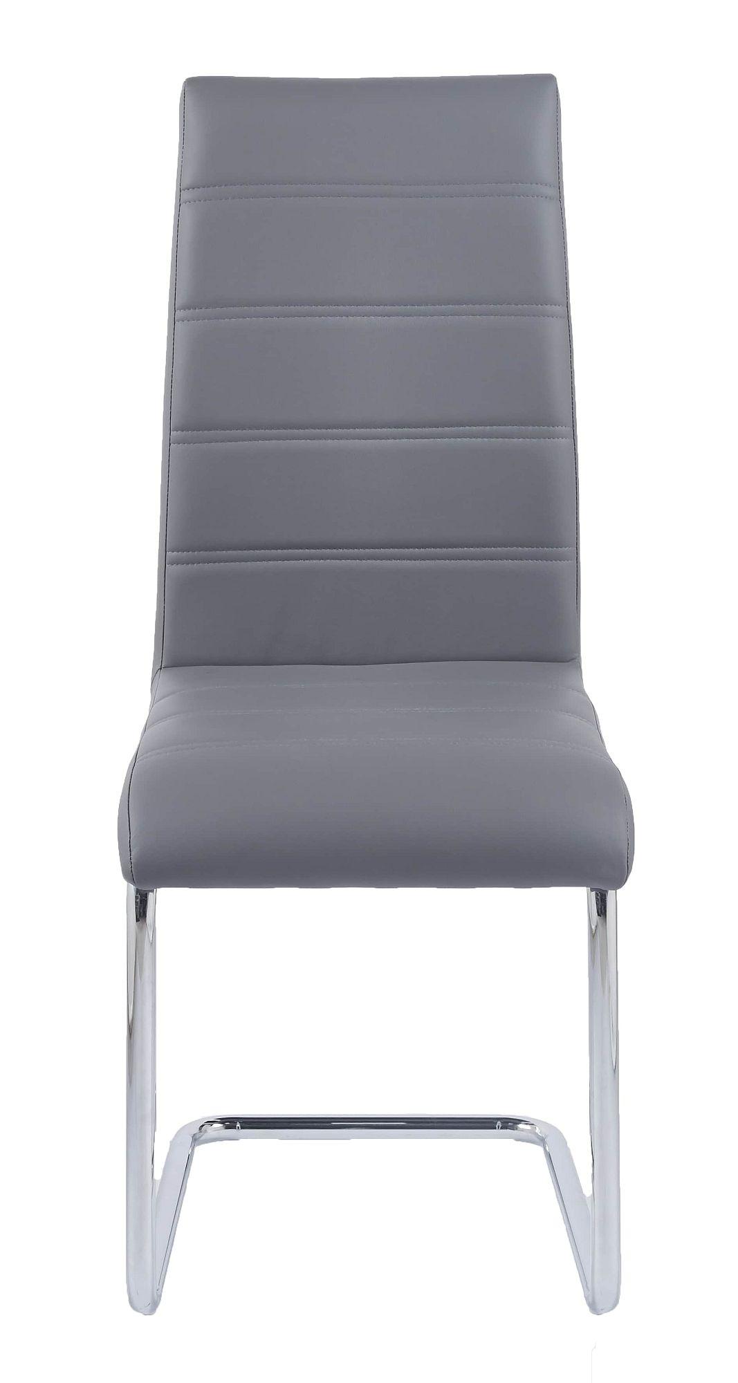 Product photograph of Roma Grey Dining Chair Faux Leather Chrome Metal Cantilever Base from Choice Furniture Superstore.