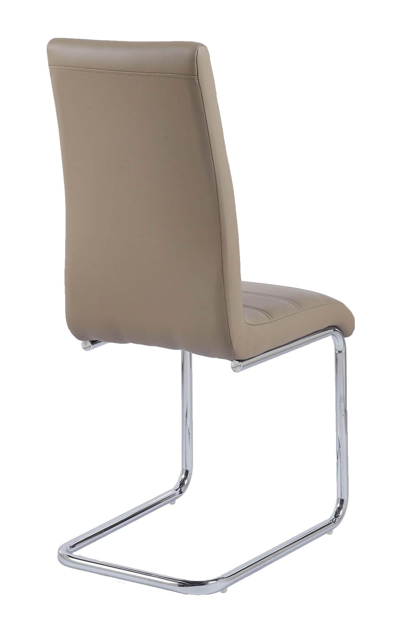 Product photograph of Roma Beige Faux Leather Dining Chair And Chrome Cantilever Base from Choice Furniture Superstore.