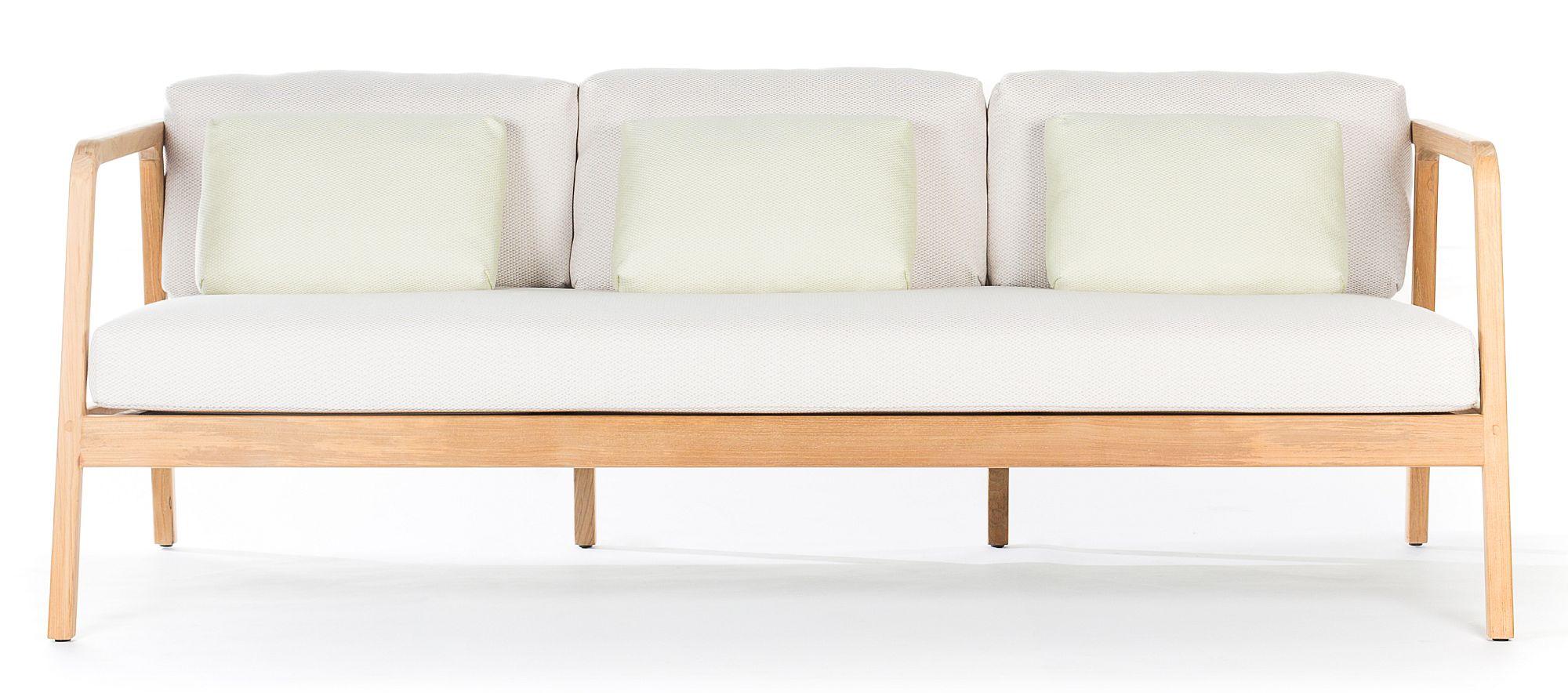 Product photograph of Skyline Flex Natural Teak Wood Outdoor 3 Seater Sofa from Choice Furniture Superstore.