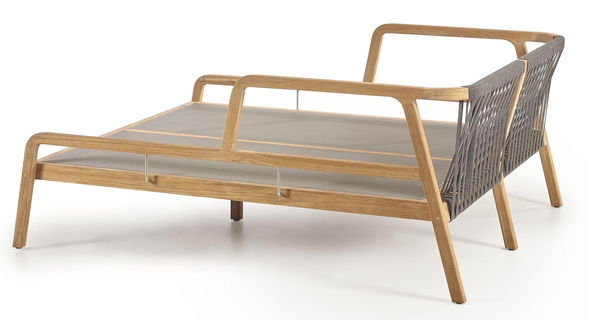 Product photograph of Skyline Flex Natural Teak Wood Outdoor Day Bed from Choice Furniture Superstore.