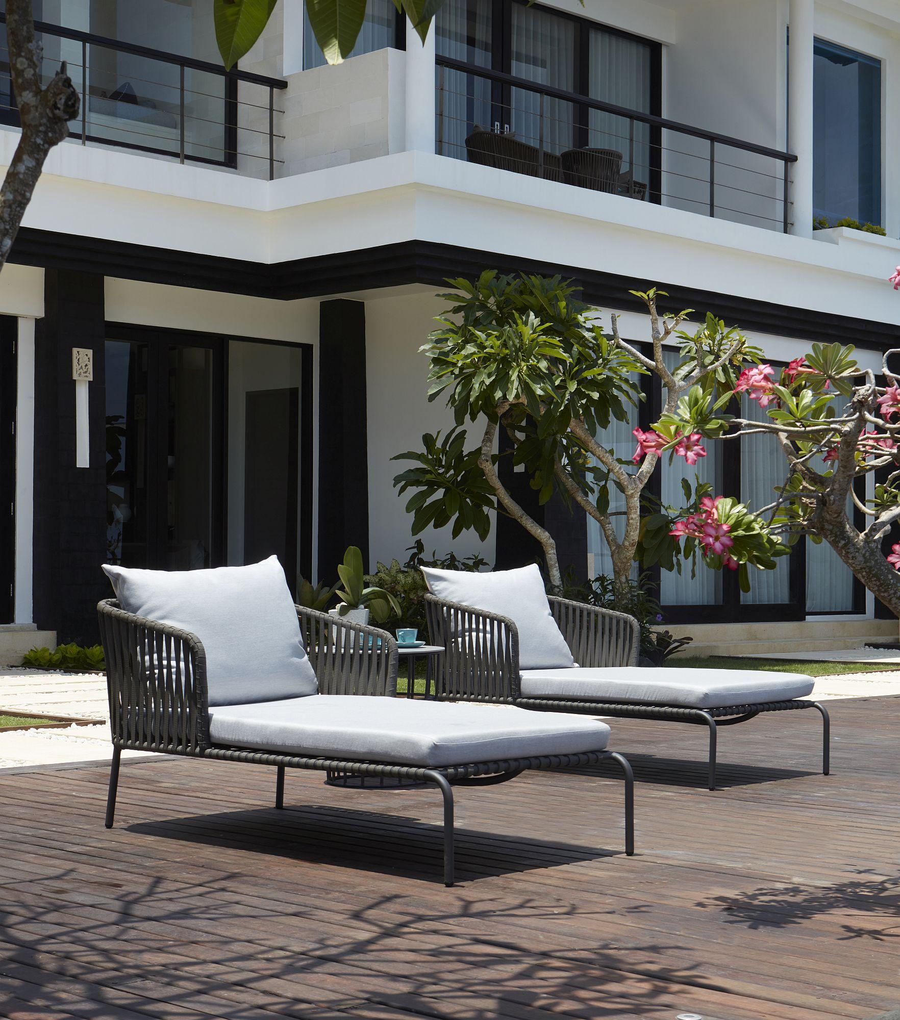 Product photograph of Skyline Milano Dark Grey Outdoor Chaise Lounge from Choice Furniture Superstore.