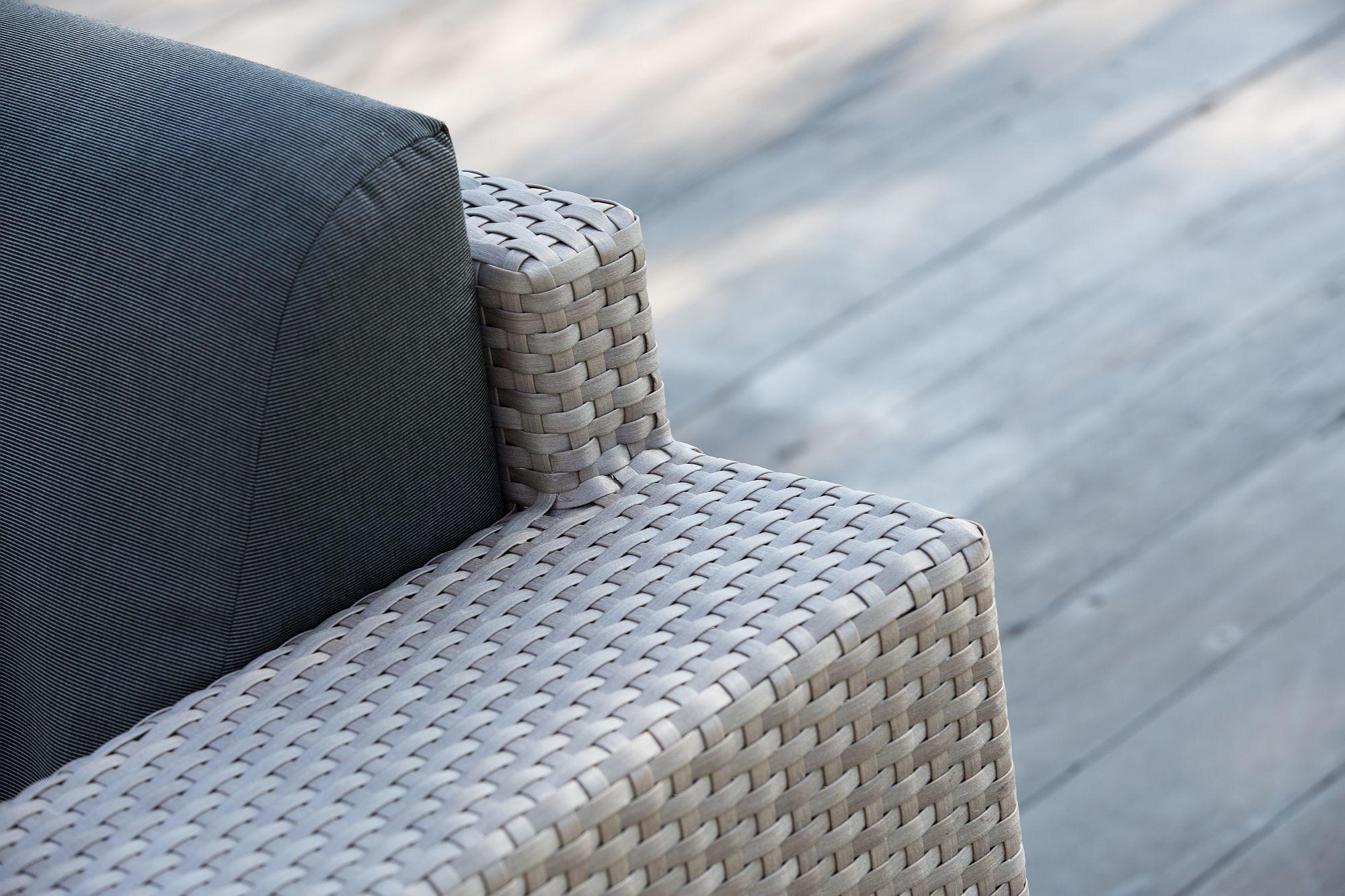 Product photograph of Skyline Brando Walnut Weave Outdoor Armchair from Choice Furniture Superstore.