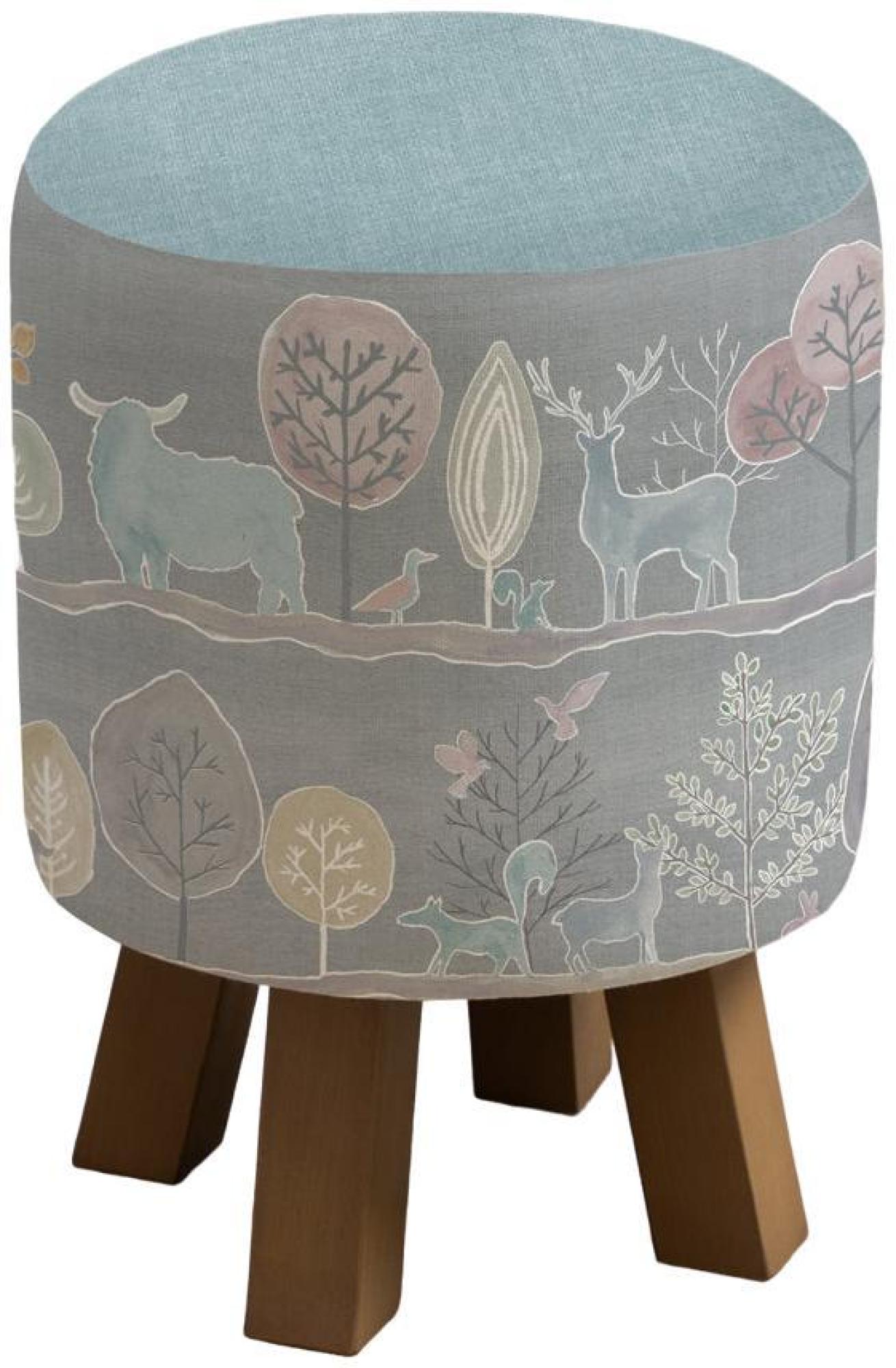Product photograph of Voyage Maison Ariundle Granite Monty Round Footstool from Choice Furniture Superstore.